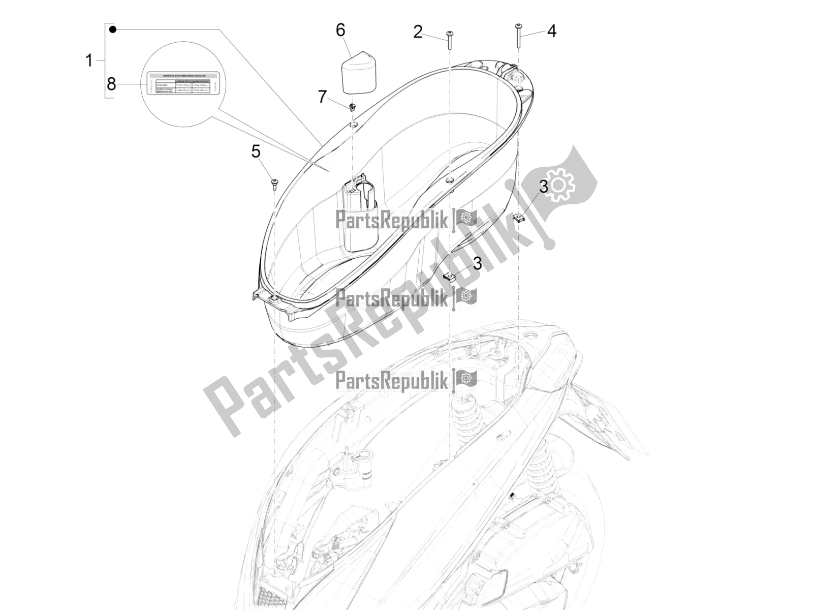 Toutes les pièces pour le Logement De Casque - Sous La Selle du Piaggio Medley 150 IE ABS 2020