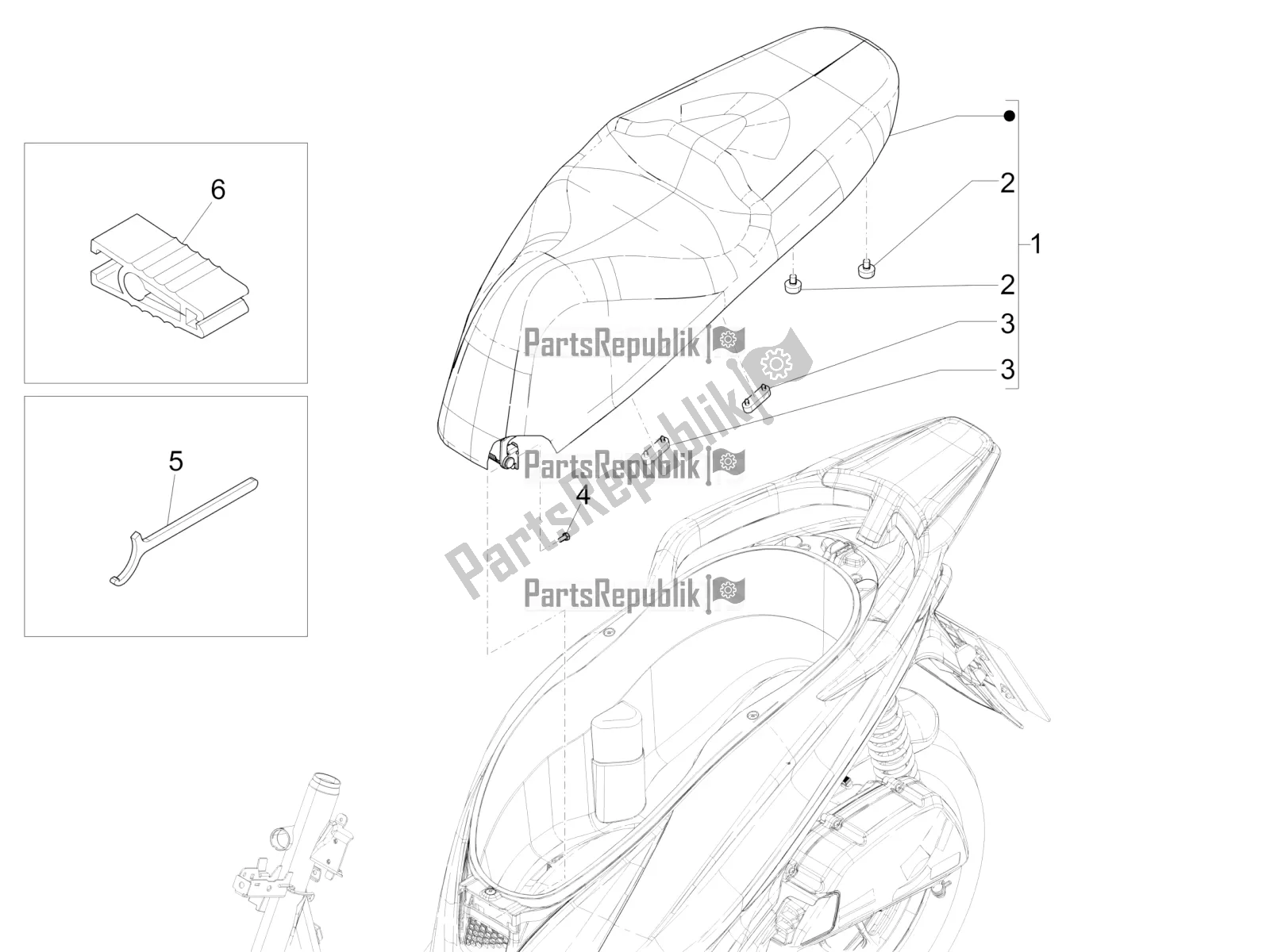 Toutes les pièces pour le Selle / Sièges du Piaggio Medley 150 IE ABS 2020