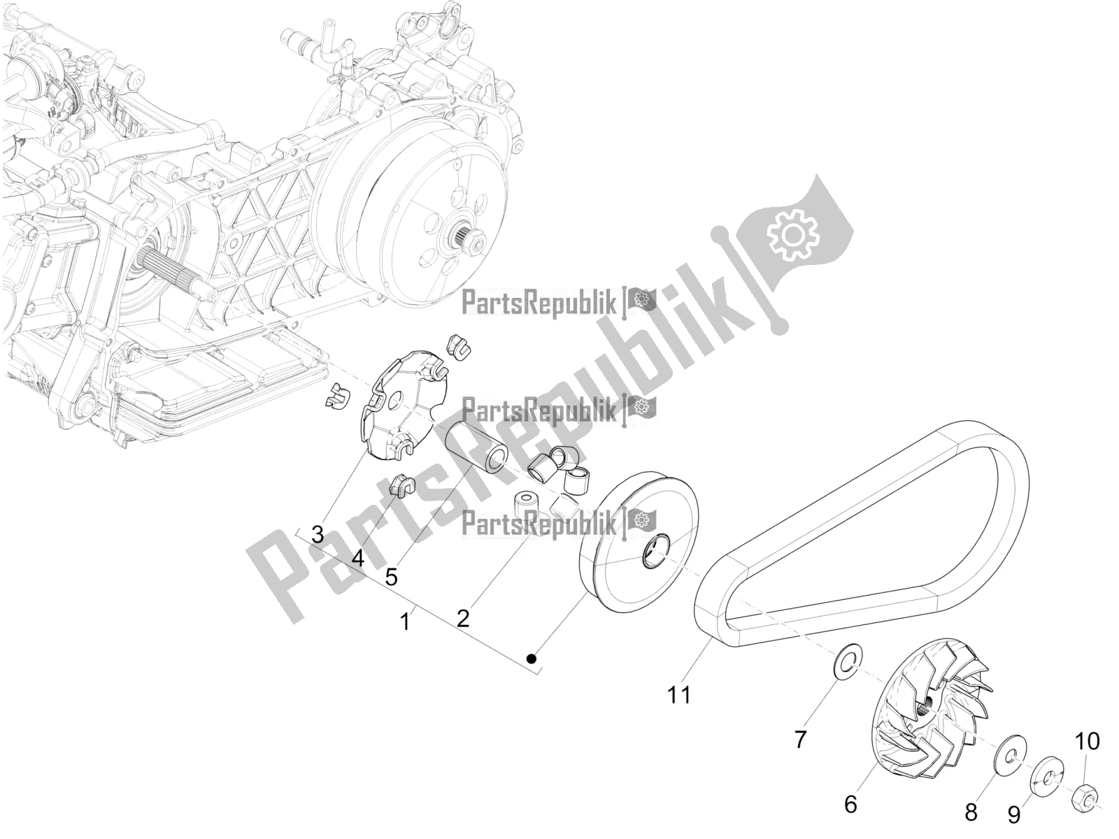 Todas las partes para Polea Motriz de Piaggio Medley 150 IE ABS Apac 2016