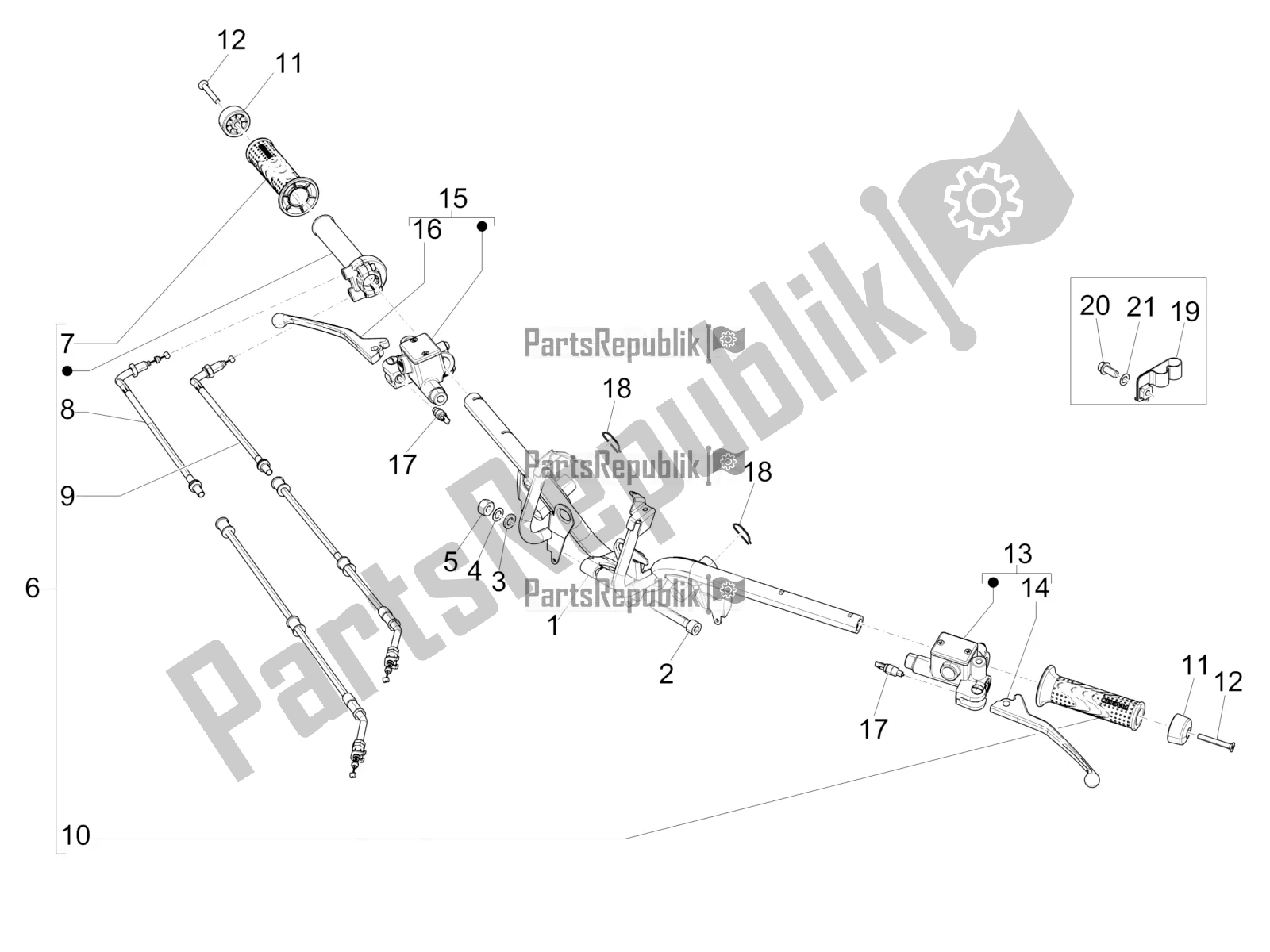 Toutes les pièces pour le Guidon - Master Cil. Du Piaggio Medley 150 IE ABS Apac 2016