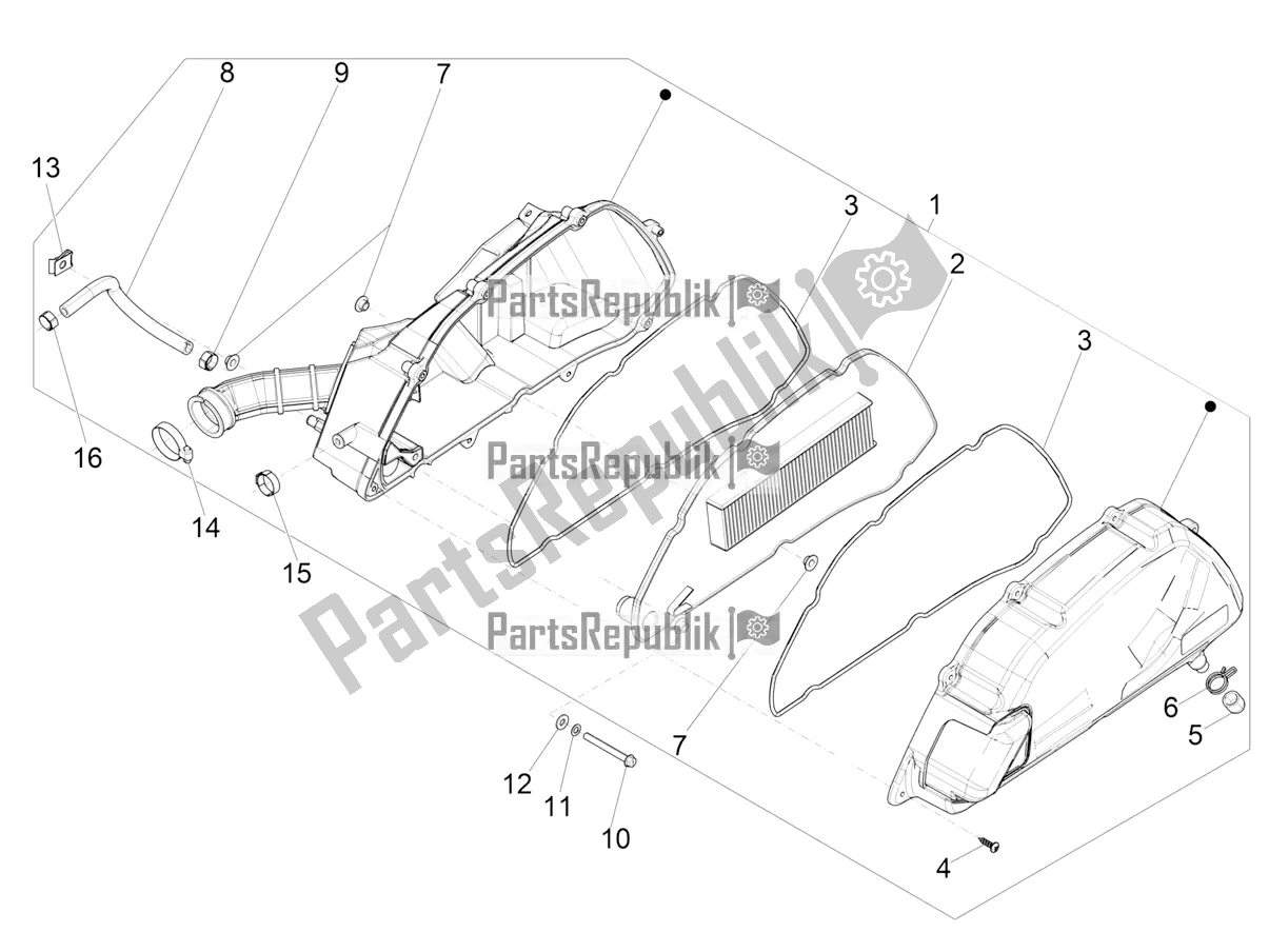 Toutes les pièces pour le Filtre à Air du Piaggio Medley 150 IE ABS Apac 2017