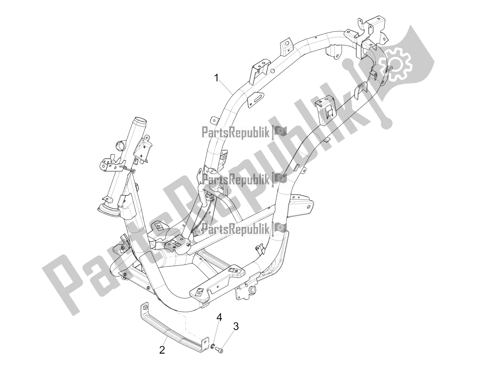 All parts for the Frame/bodywork of the Piaggio Medley 150 IE ABS Apac 2017