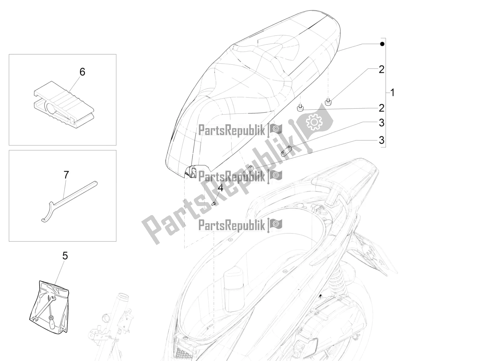 Toutes les pièces pour le Selle / Sièges du Piaggio Medley 150 IE ABS Apac 2017