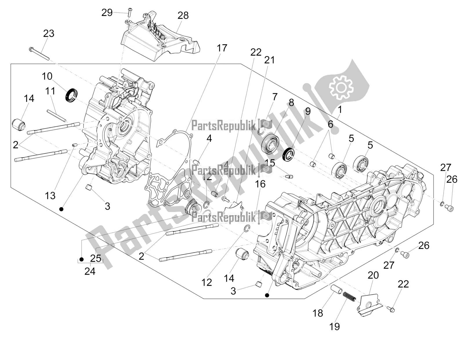 Toutes les pièces pour le Carter du Piaggio Medley 150 IE ABS Apac 2018