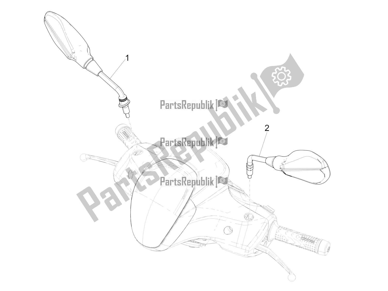 Toutes les pièces pour le Miroir (s) De Conduite du Piaggio Medley 150 IE ABS Apac 2018