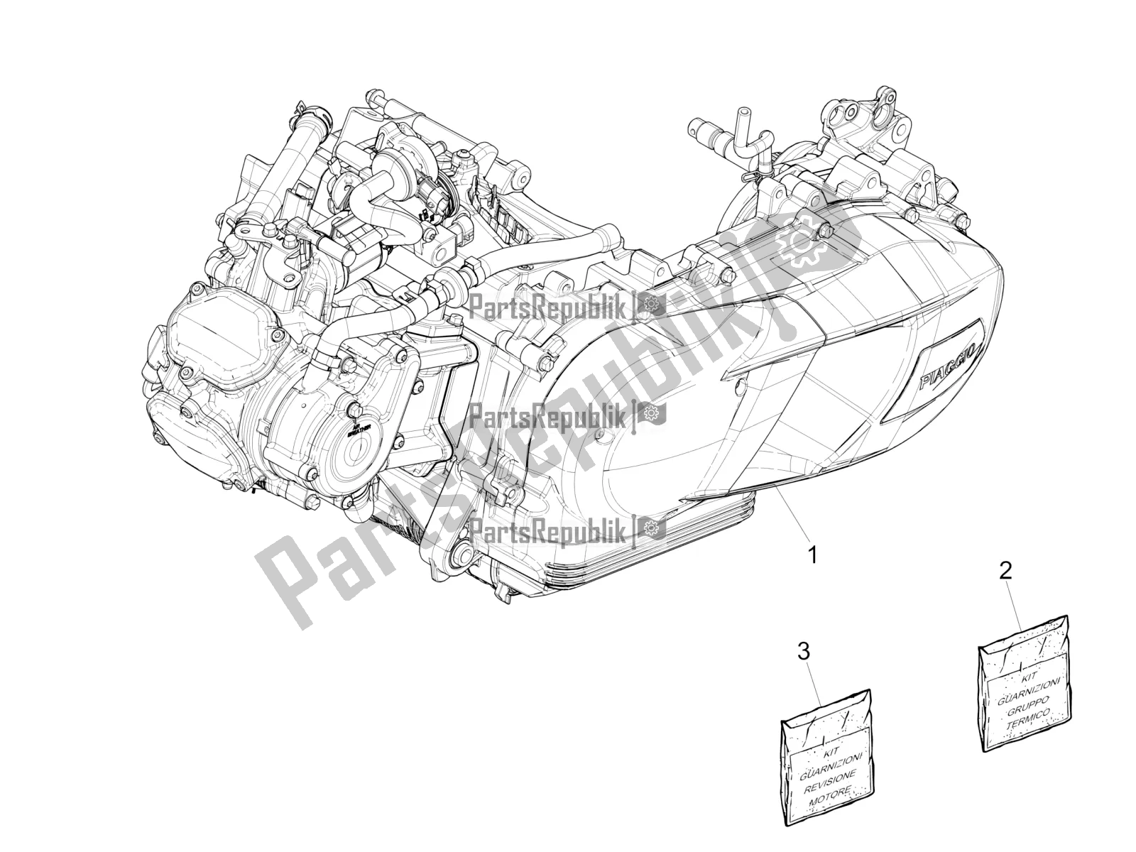 Toutes les pièces pour le Moteur, Assemblage du Piaggio Medley 150 IE ABS Apac 2018