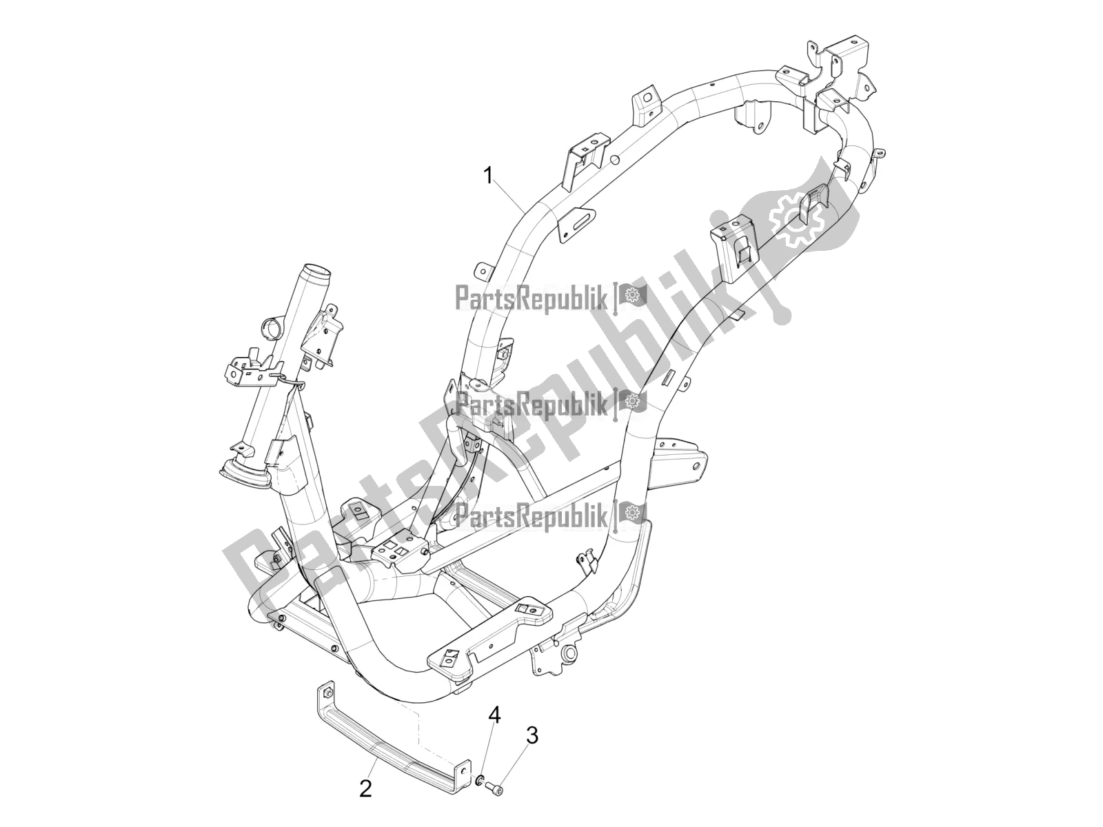 All parts for the Frame/bodywork of the Piaggio Medley 150 IE ABS Apac 2018