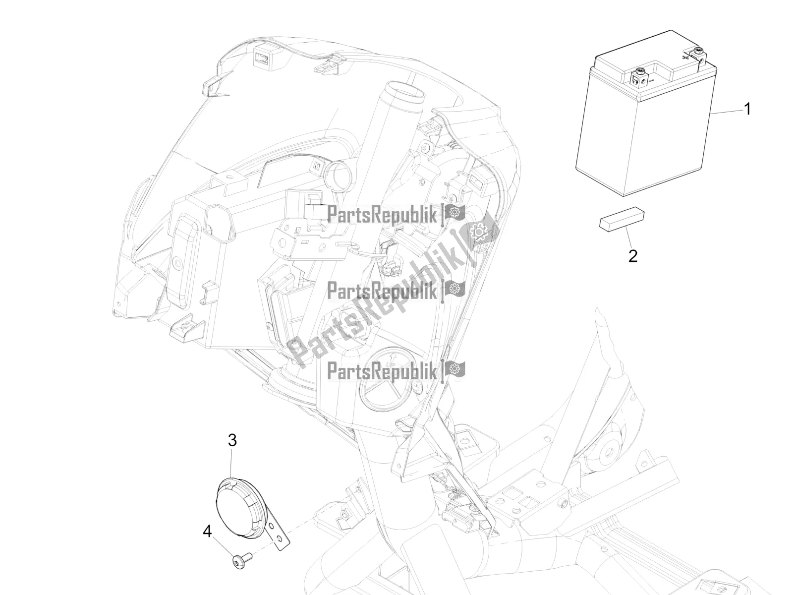 Toutes les pièces pour le Télécommandes - Batterie - Klaxon du Piaggio Medley 150 IE ABS Apac 2018