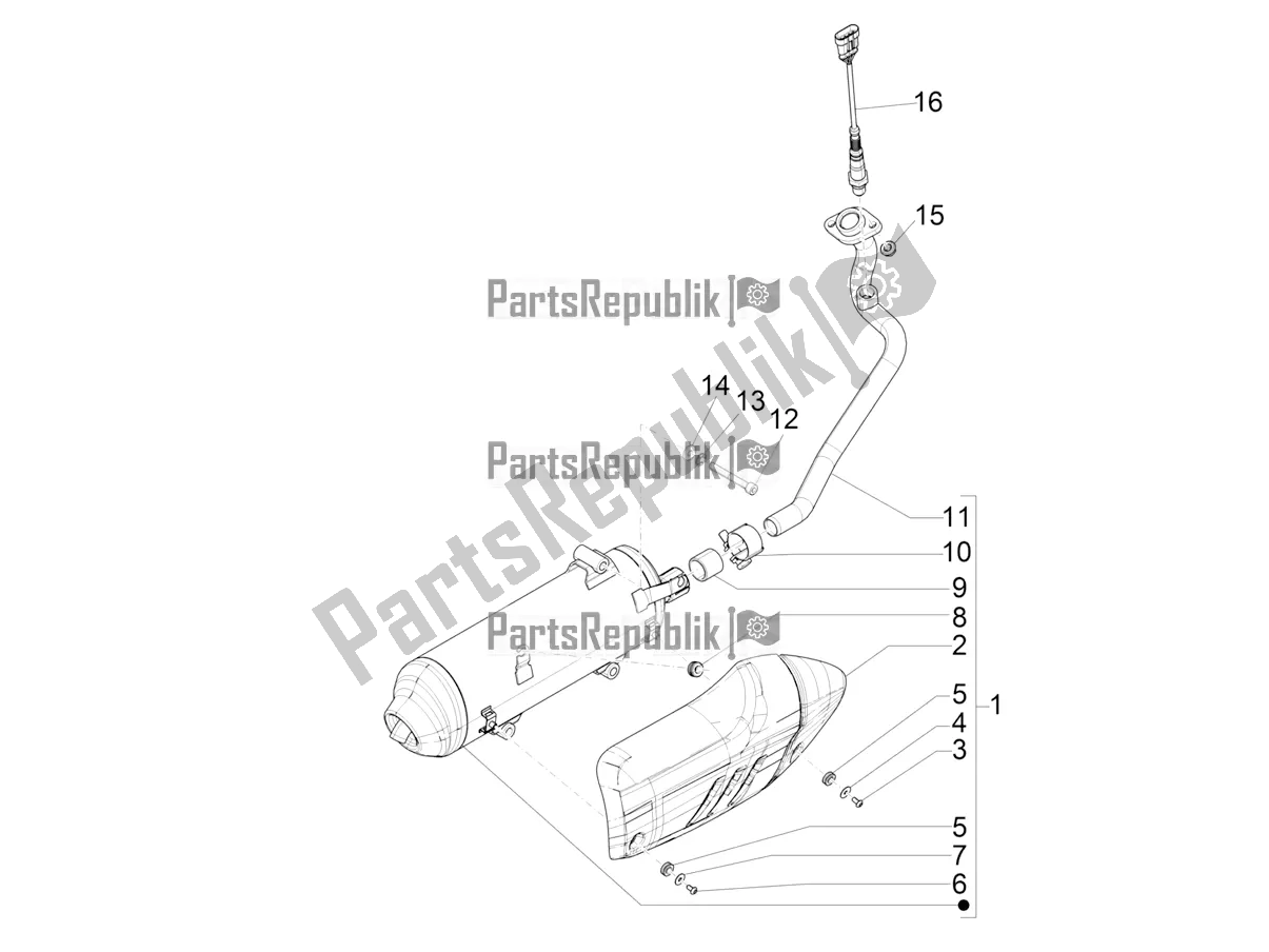 Toutes les pièces pour le Silencieux du Piaggio Medley 150 IE ABS Apac 2018