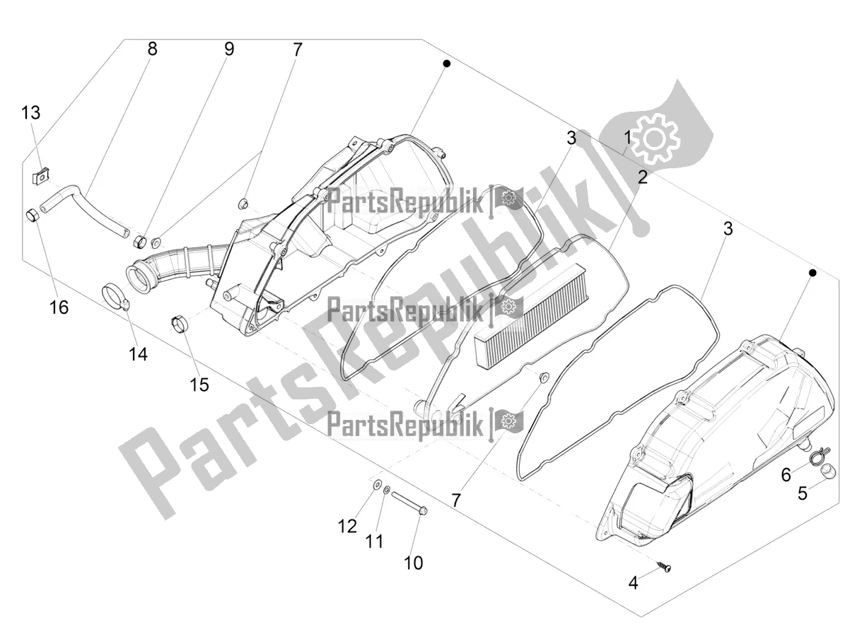 Todas las partes para Filtro De Aire de Piaggio Medley 150 IE ABS Apac 2019