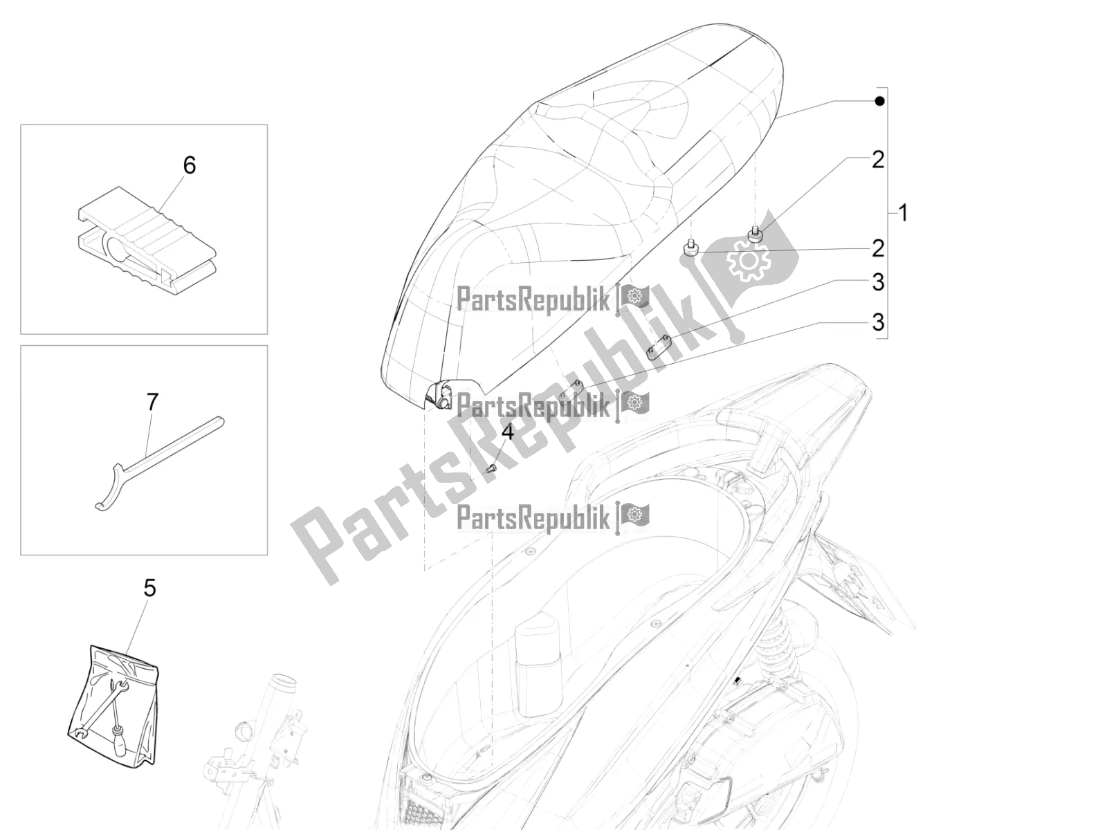 Todas las partes para Silla De Montar / Asientos de Piaggio Medley 150 IE ABS Apac 2019