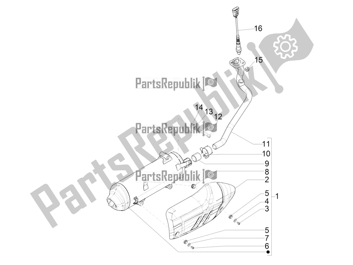 Todas as partes de Silenciador do Piaggio Medley 150 IE ABS Apac 2019