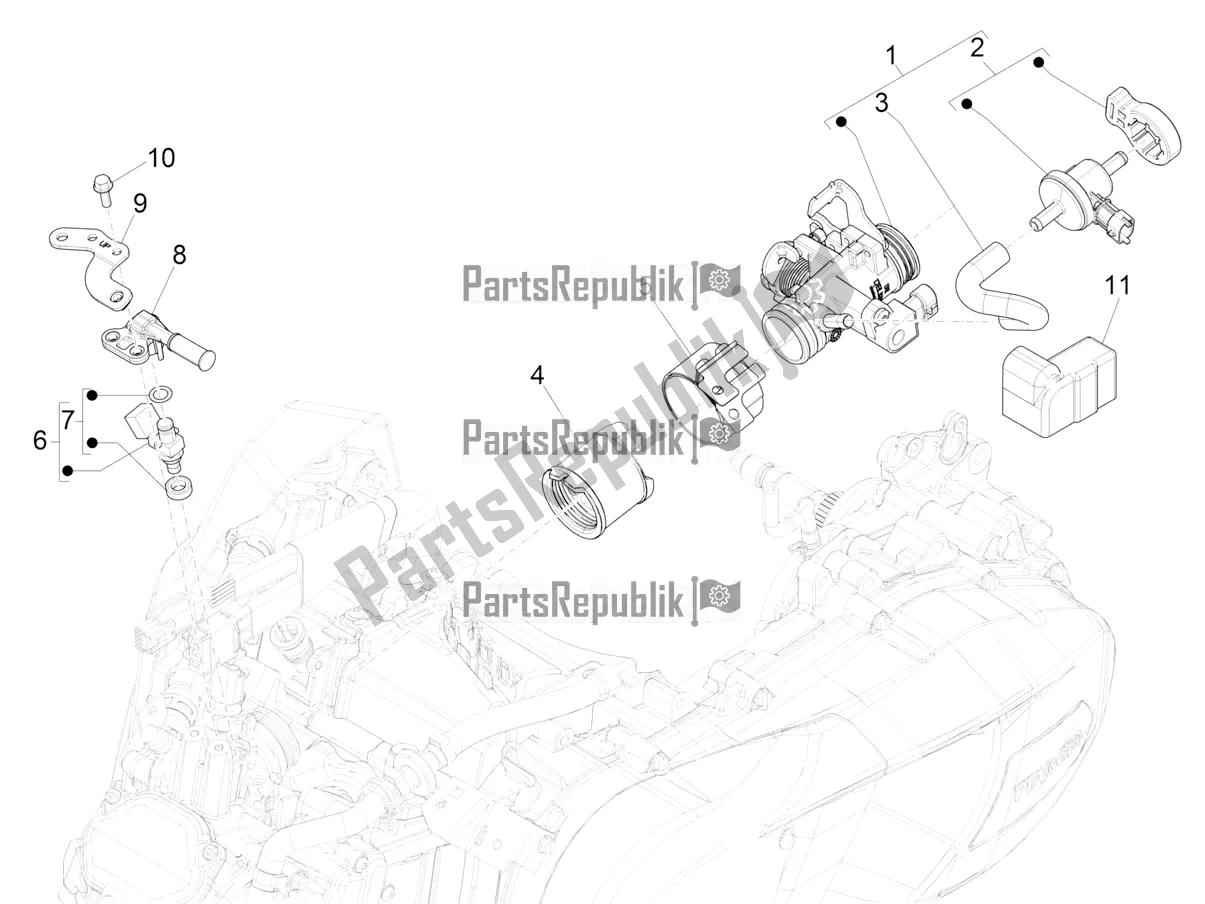 All parts for the Throttle Body - Injector - Induction Joint of the Piaggio Medley 150 IE ABS Apac 2019