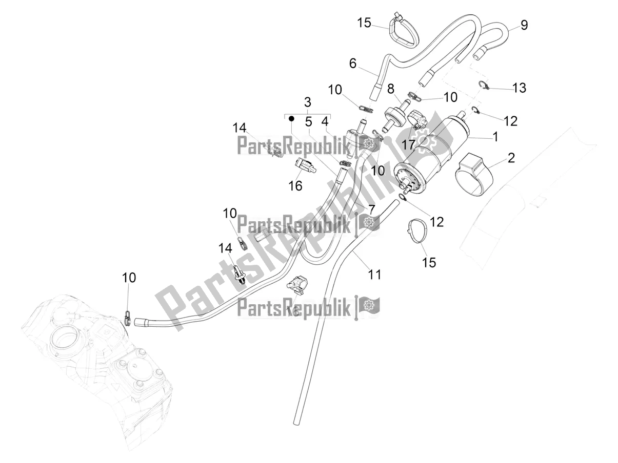 All parts for the Anti-percolation System of the Piaggio Medley 150 IE ABS E3, E4 Apac 2020