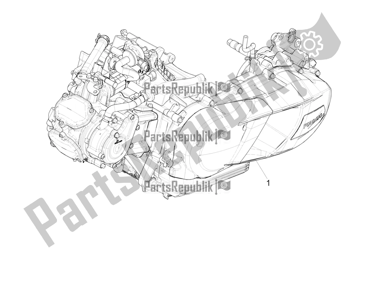 Toutes les pièces pour le Moteur, Assemblage du Piaggio Medley 150 IE ABS E3, E4 Apac 2020