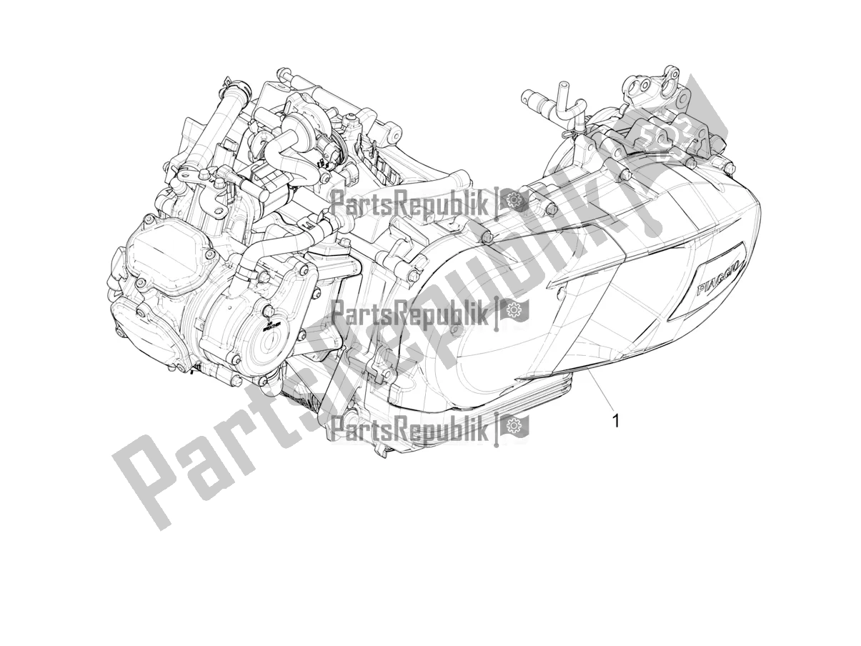 Toutes les pièces pour le Moteur, Assemblage du Piaggio Medley 150 IE ABS E3, E4 Apac 2020