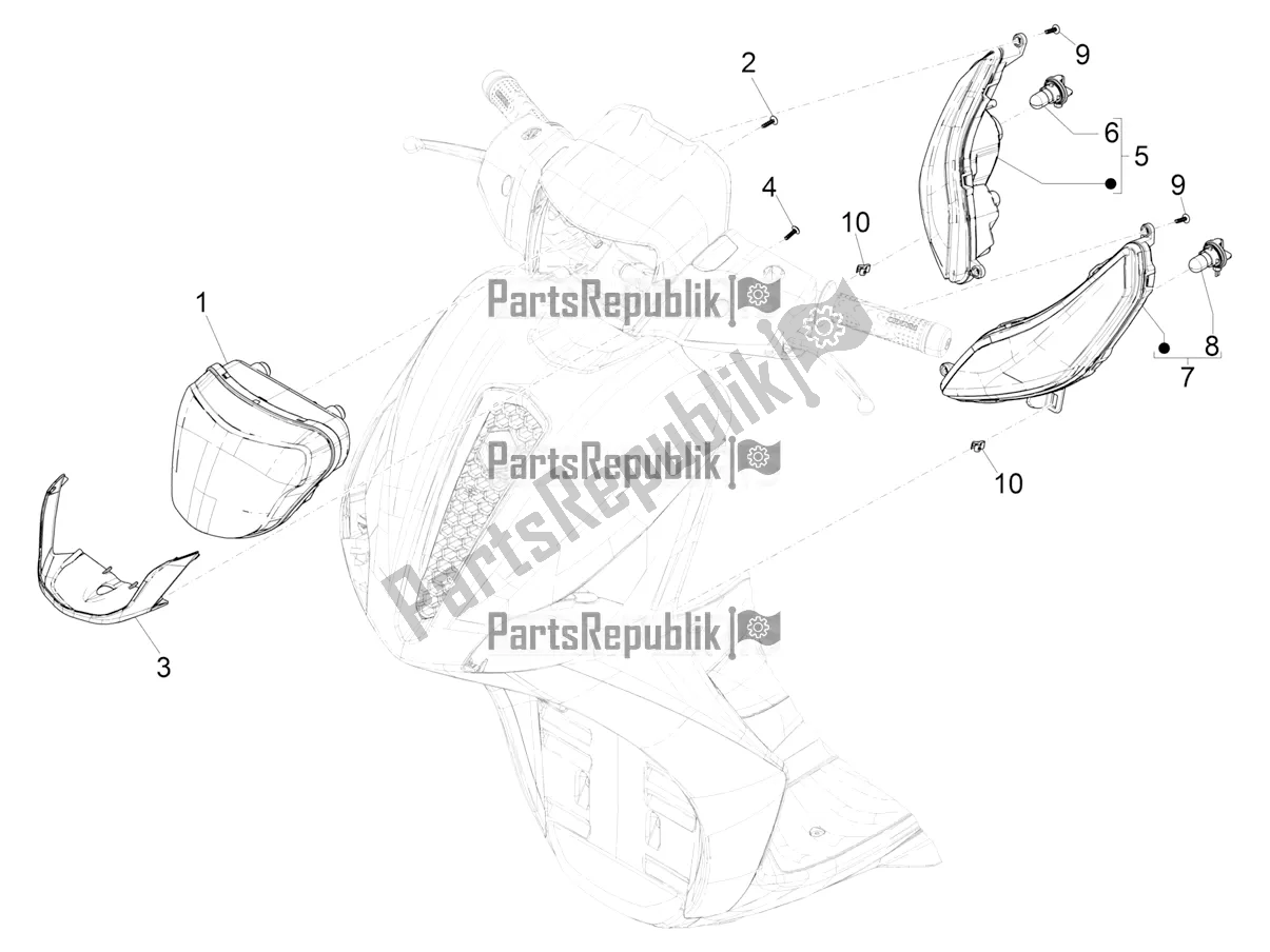 Toutes les pièces pour le Phares Avant - Clignotants du Piaggio Medley 150 IE ABS E3, E4 Apac 2020