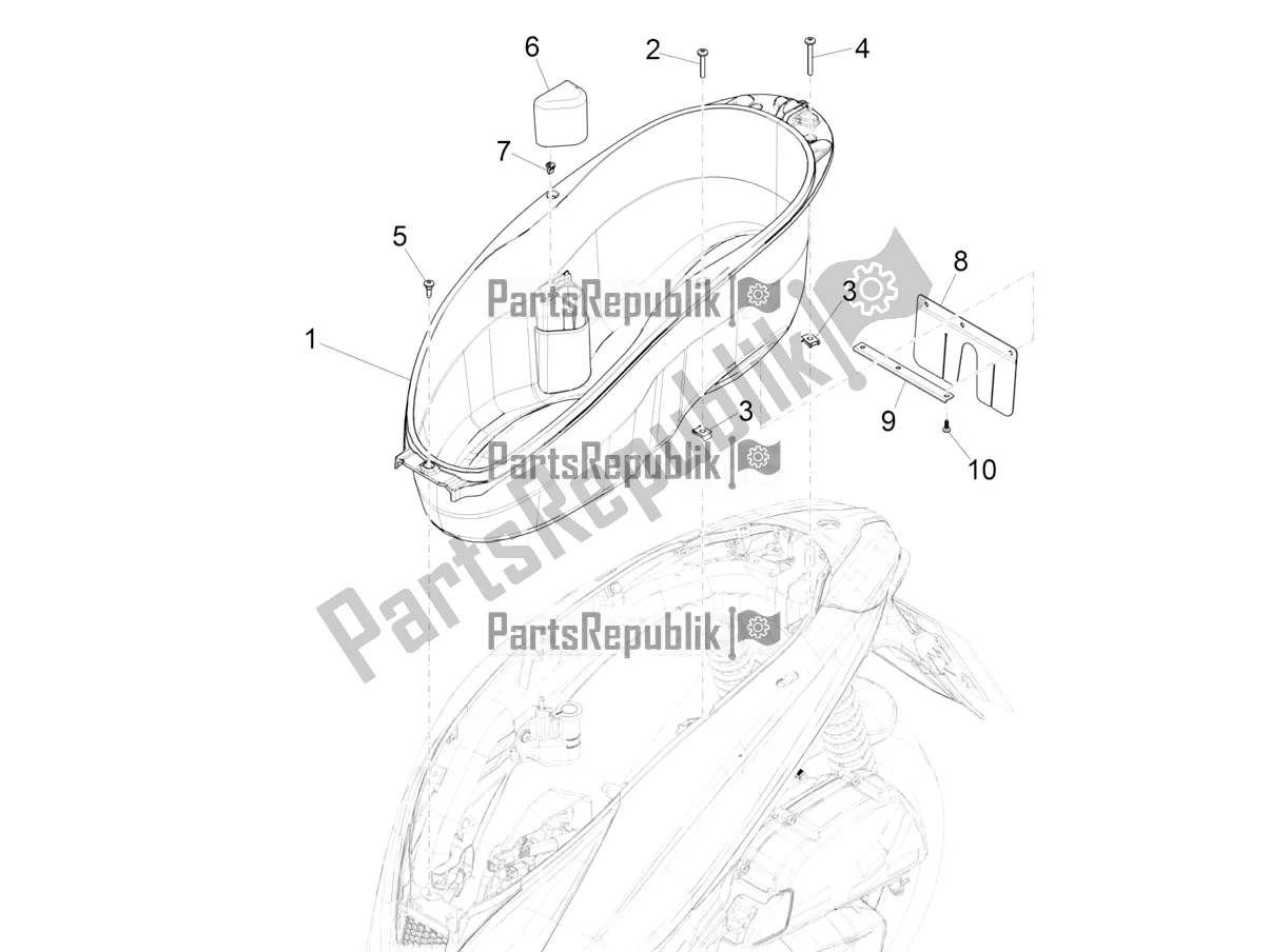 Toutes les pièces pour le Logement De Casque - Sous La Selle du Piaggio Medley 150 IE ABS E3, E4 Apac 2020