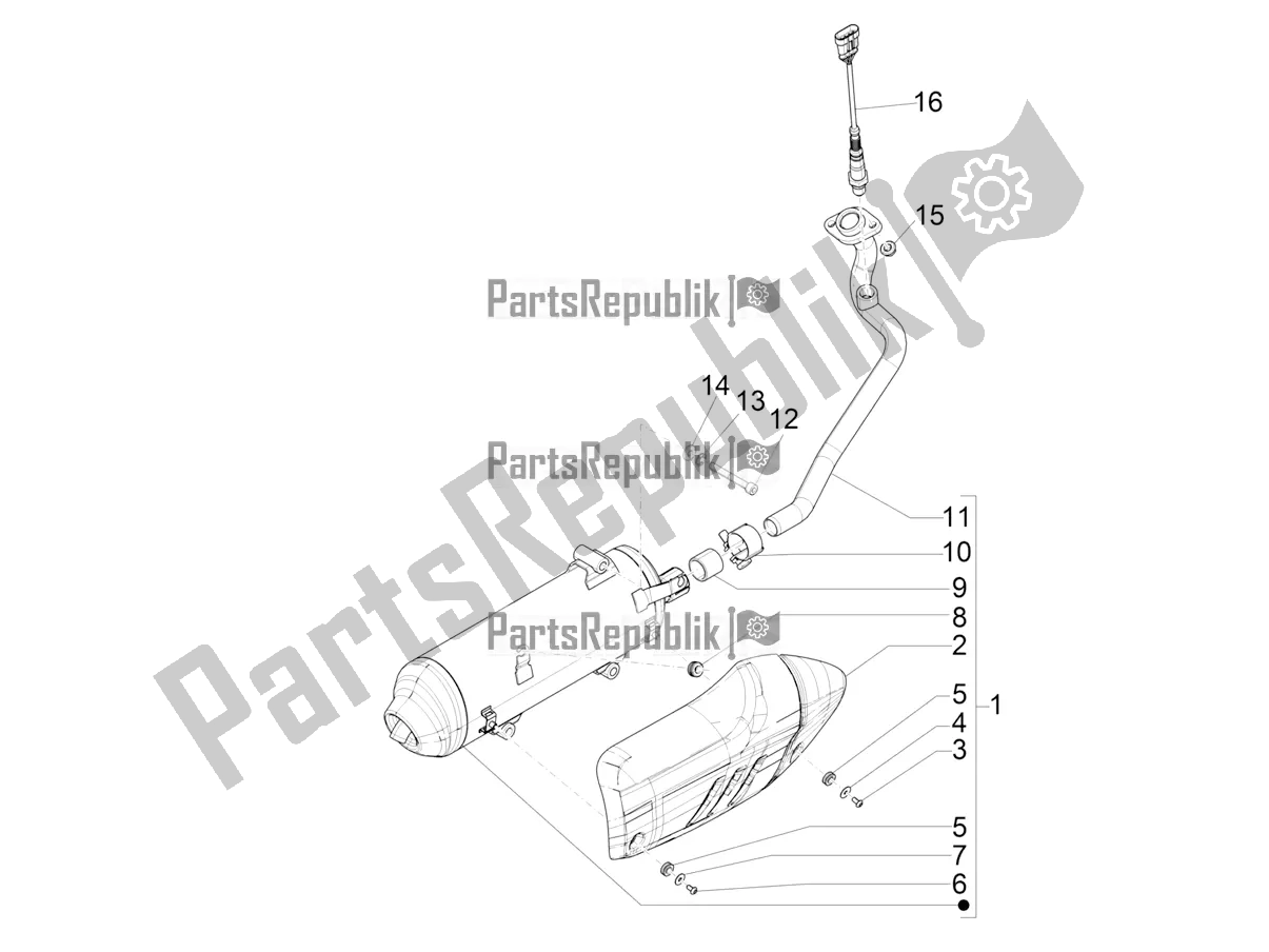 All parts for the Silencer of the Piaggio Medley 150 IE ABS E3, E4 Apac 2020