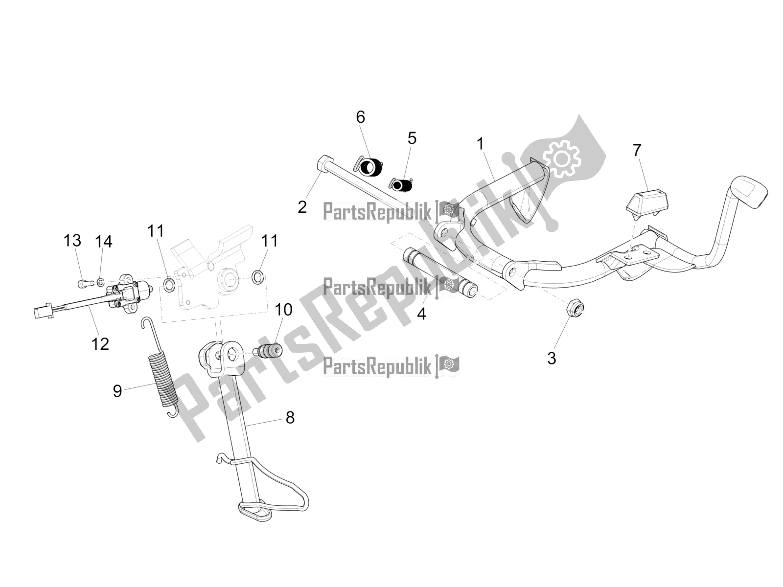 Todas las partes para Soporte / S de Piaggio Medley 150 IE ABS E3, E4 Apac 2020