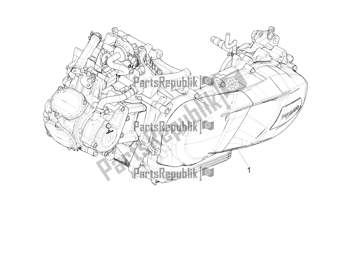 Toutes les pièces pour le Moteur, Assemblage du Piaggio Medley 150 IE ABS E3, E4 Apac 2021