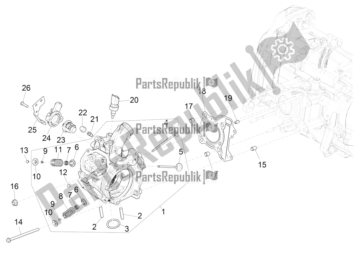 All parts for the Cylinder Head Unit - Valve of the Piaggio Medley 150 IE ABS E4 RP8 MB 0200 2021