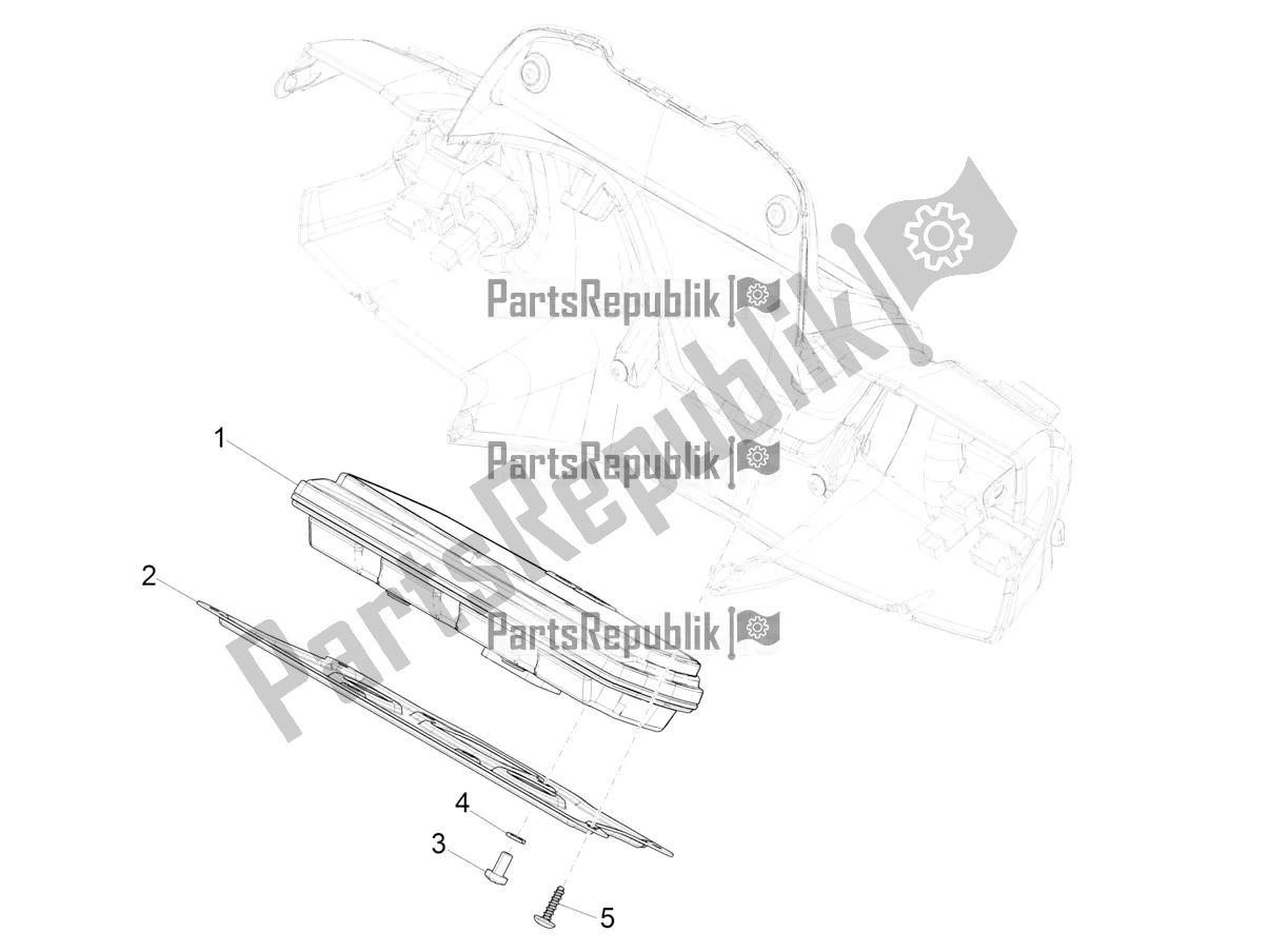 Alle onderdelen voor de Meter Combinatie - Cruscotto van de Piaggio Medley 150 IE ABS E4 RP8 MB 0200 2021
