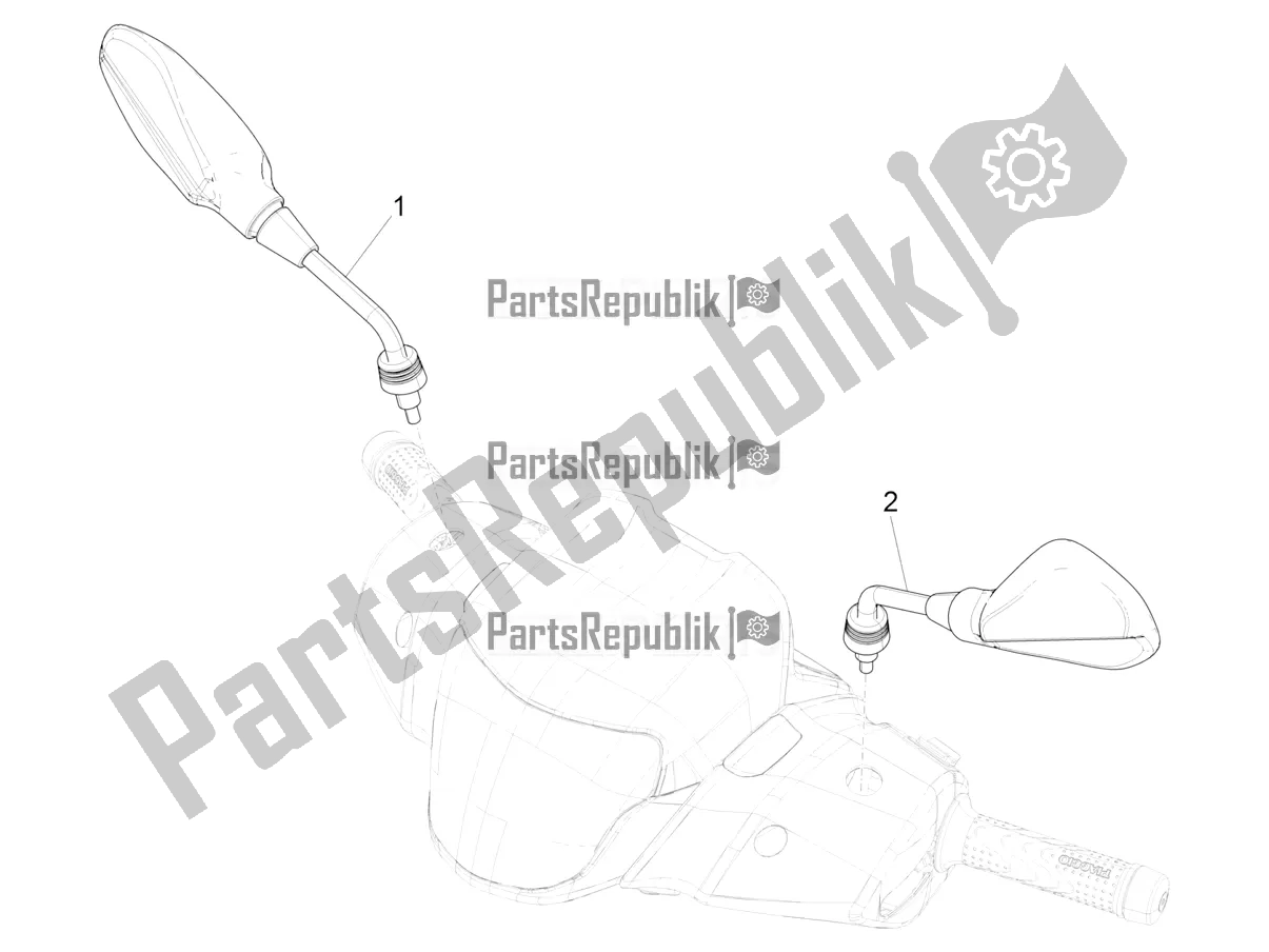 Toutes les pièces pour le Miroir (s) De Conduite du Piaggio Medley 150 IE ABS E4 RP8 MB 0200 2022