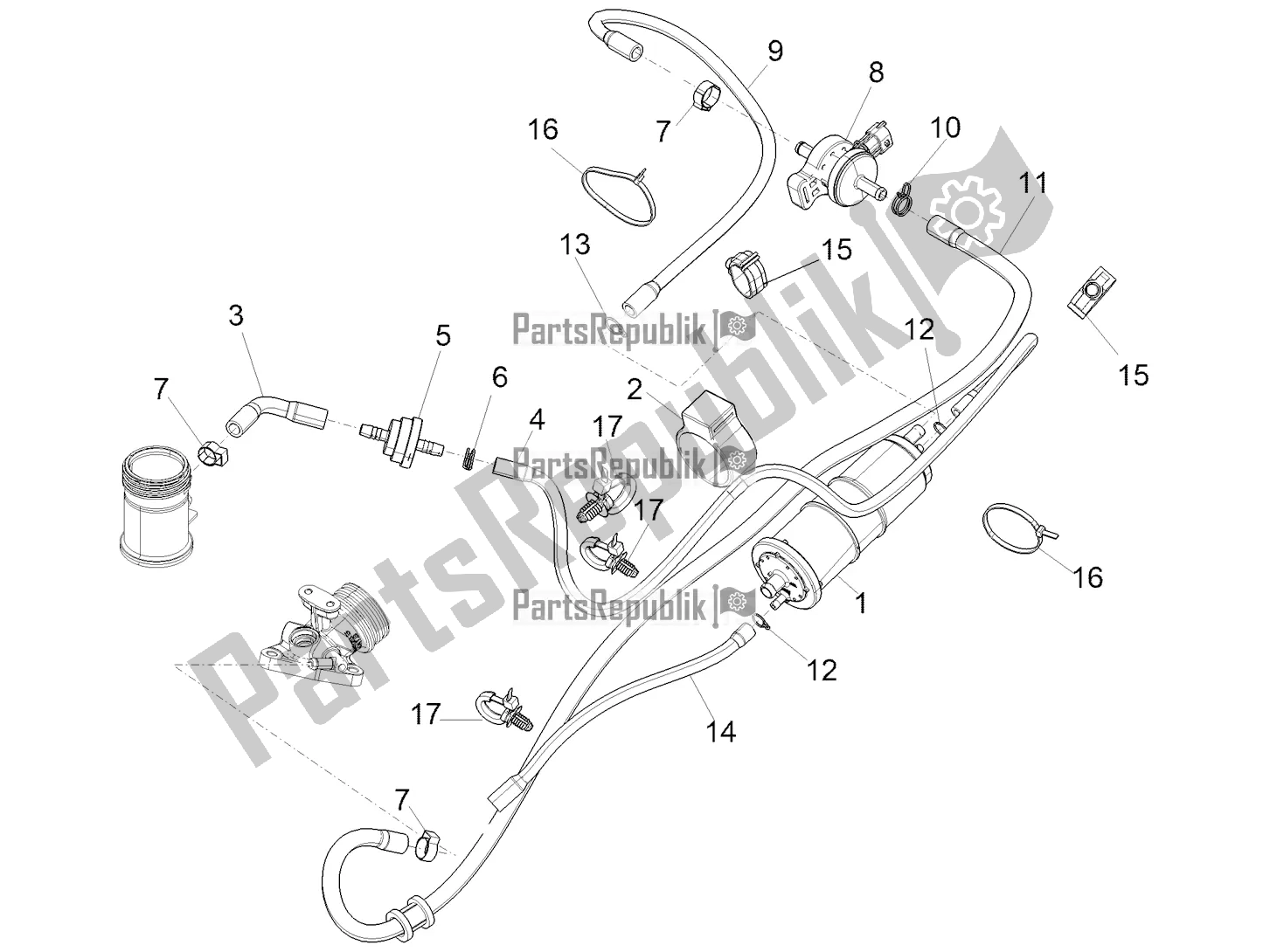 Todas las partes para Sistema Antipercolación de Piaggio Medley 150 IE ABS E5 Apac 2021