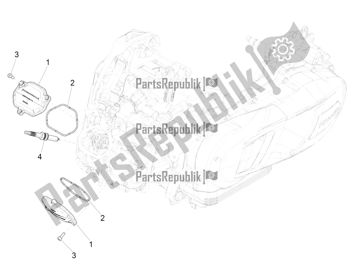 Todas las partes para Cubierta De Tapa De Cilindro de Piaggio Medley 150 IE ABS E5 Apac 2021