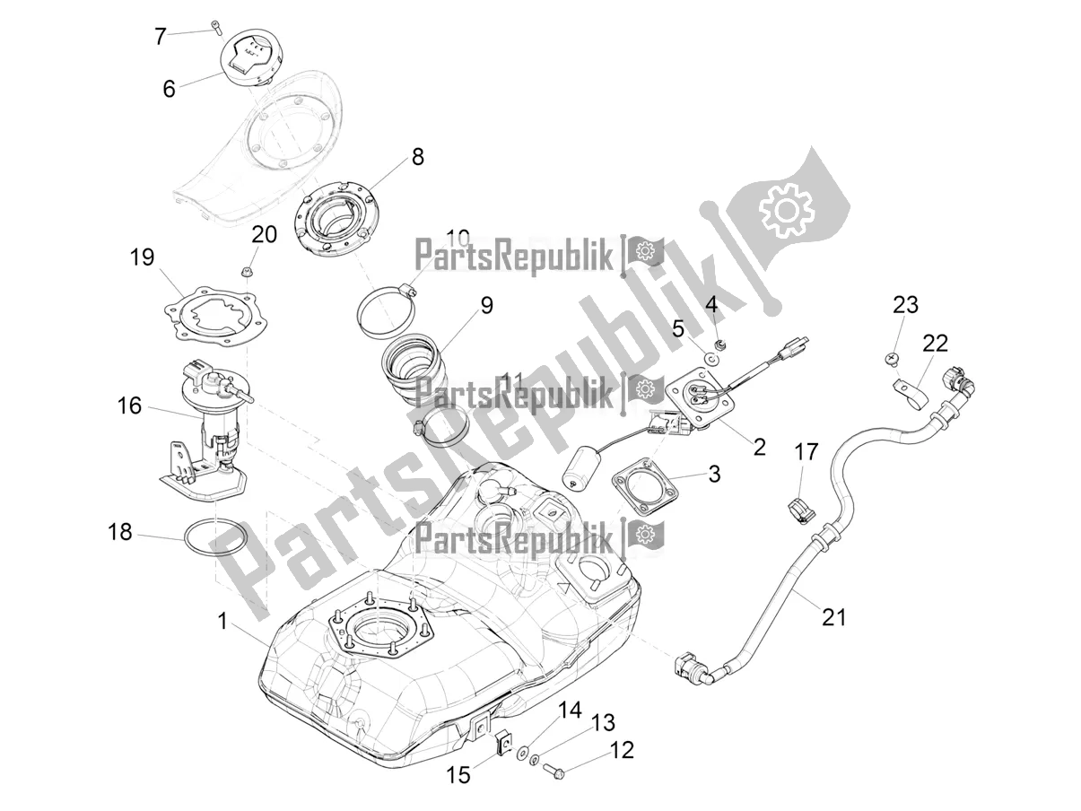 Todas las partes para Depósito De Combustible de Piaggio Medley 150 IE ABS E5 Apac 2021