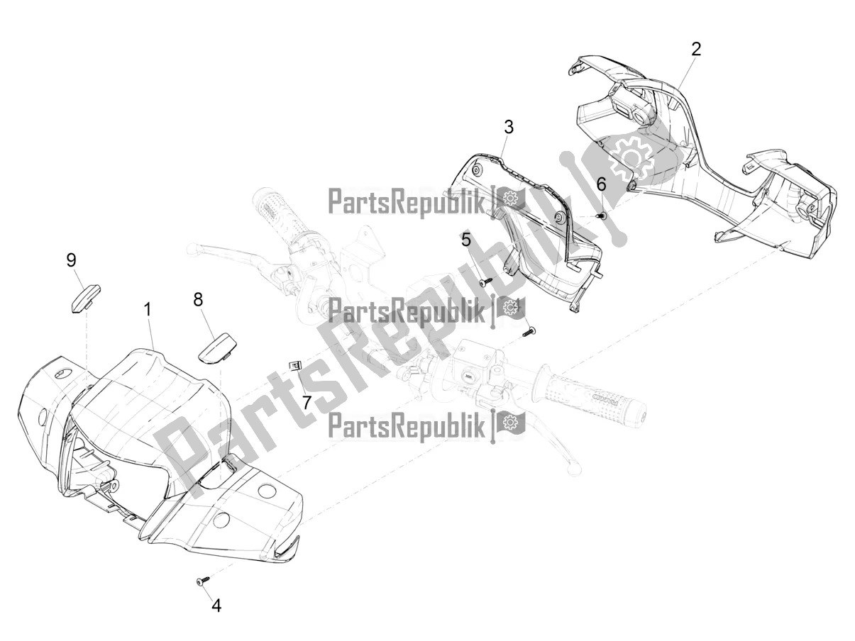 Tutte le parti per il Coperture Per Manubri del Piaggio Medley 150 IE ABS E5 Apac 2021