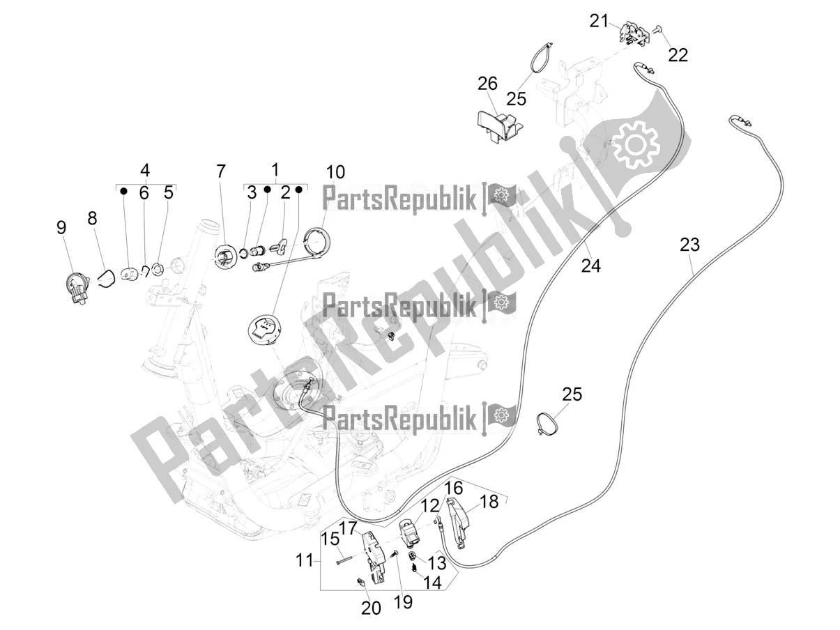 Todas las partes para Cerraduras de Piaggio Medley 150 IE ABS E5 Apac 2021