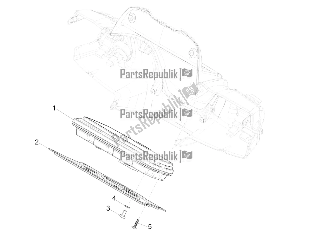 Todas las partes para Combinación De Medidor - Cruscotto de Piaggio Medley 150 IE ABS E5 Apac 2021