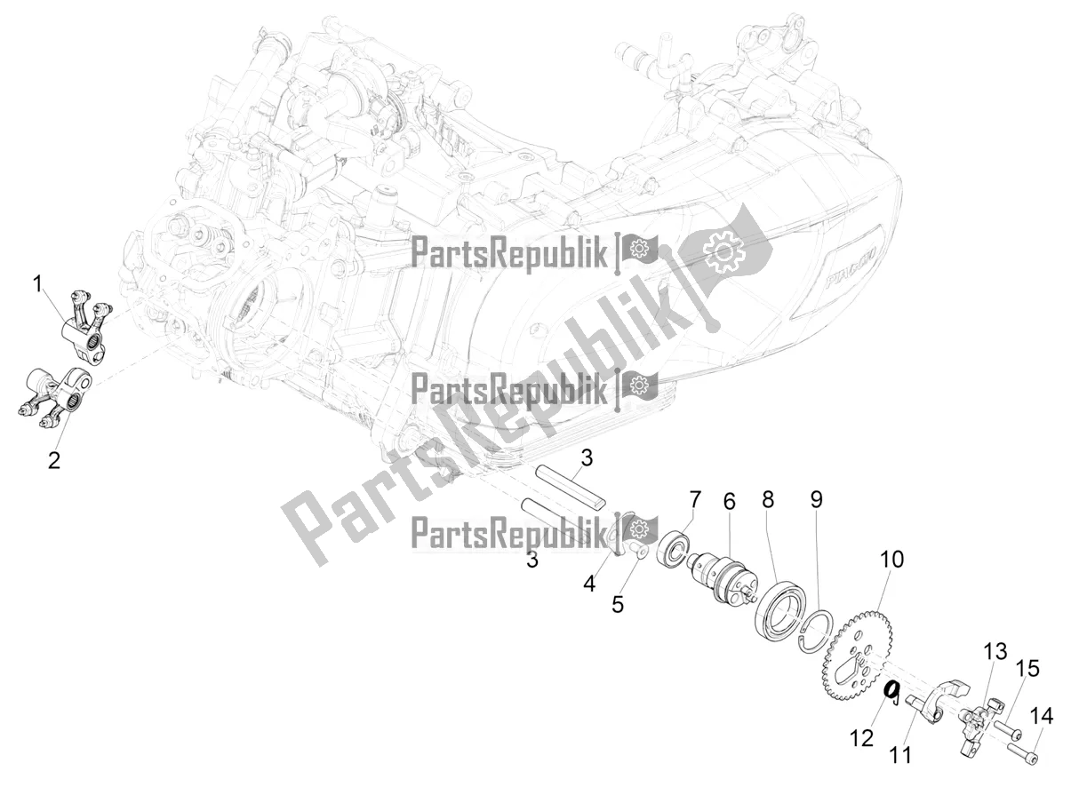 Toutes les pièces pour le Leviers à Bascule Support Unité du Piaggio Medley 150 IE ABS E5 Apac 2021