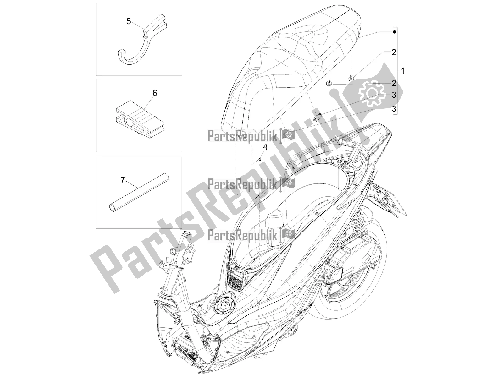 Tutte le parti per il Sella / Sedili del Piaggio Medley 150 IE ABS E5 Apac 2021