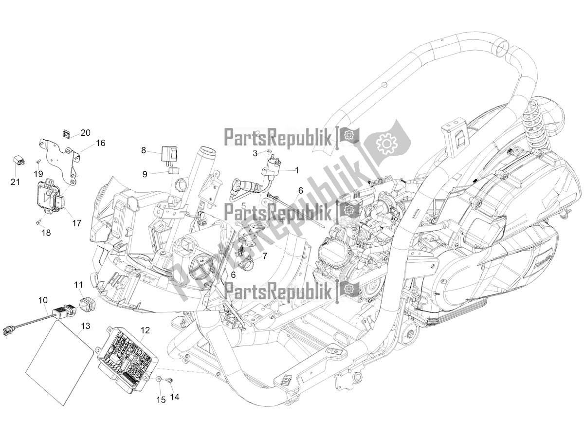 All parts for the Voltage Regulators - Electronic Control Units (ecu) - H. T. Coil of the Piaggio Medley 150 IE ABS E5 Apac 2021