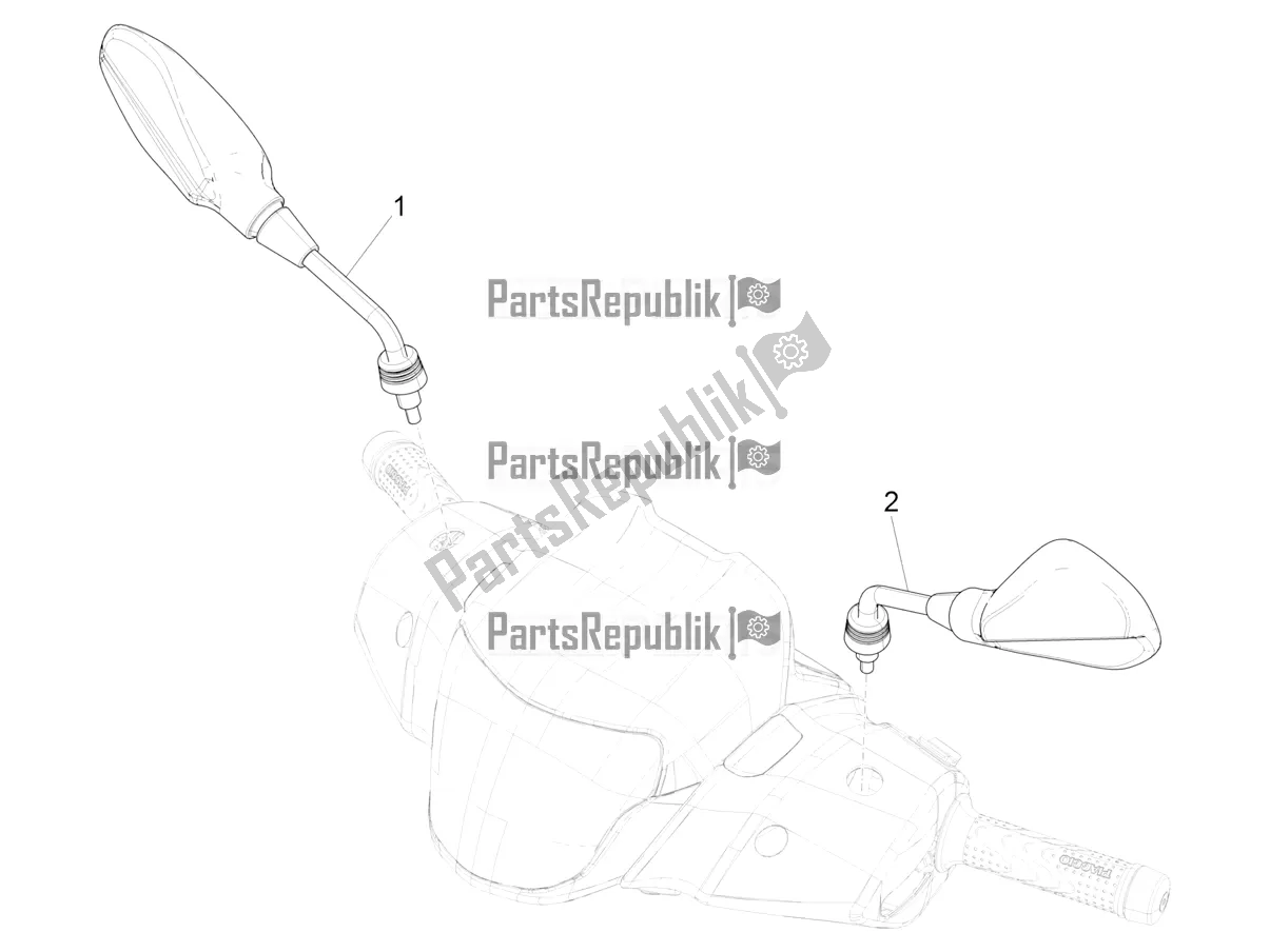 Toutes les pièces pour le Miroir (s) De Conduite du Piaggio Medley 150 IE ABS E5 Apac 2022