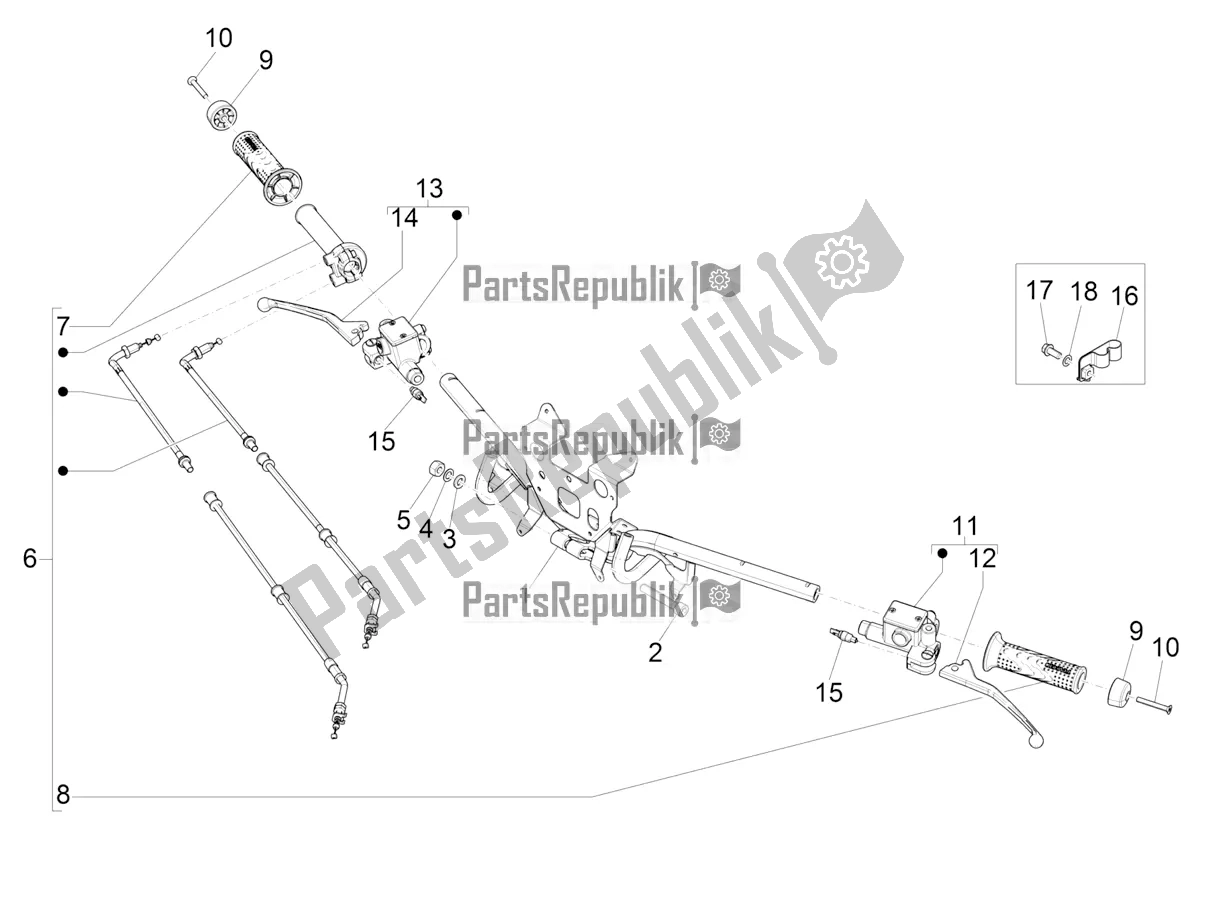 Toutes les pièces pour le Guidon - Master Cil. Du Piaggio Medley 150 IE ABS E5 Apac 2022