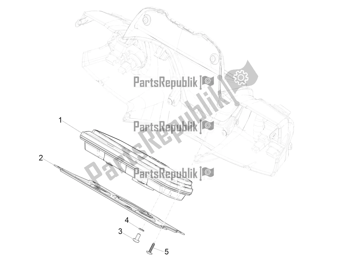 All parts for the Meter Combination - Cruscotto of the Piaggio Medley 150 IE ABS E5 Apac 2022