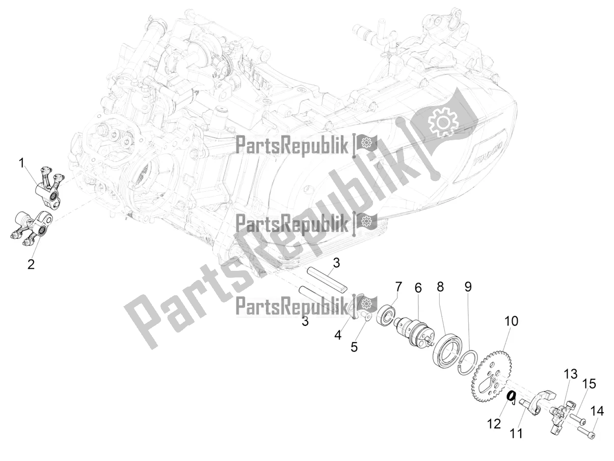 All parts for the Rocking Levers Support Unit of the Piaggio Medley 150 IE ABS E5 Apac 2022