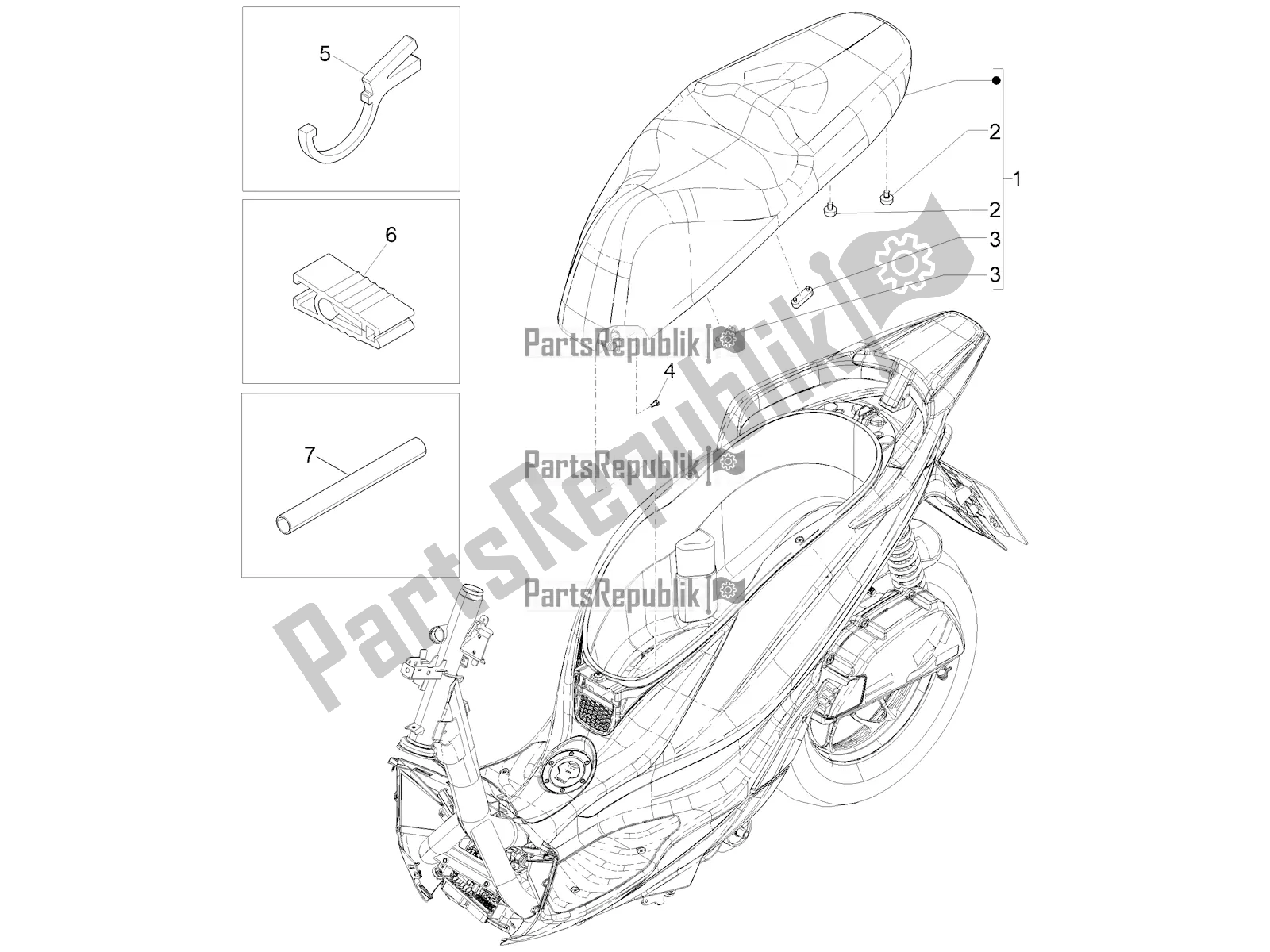 All parts for the Saddle/seats of the Piaggio Medley 150 IE ABS E5 Apac 2022