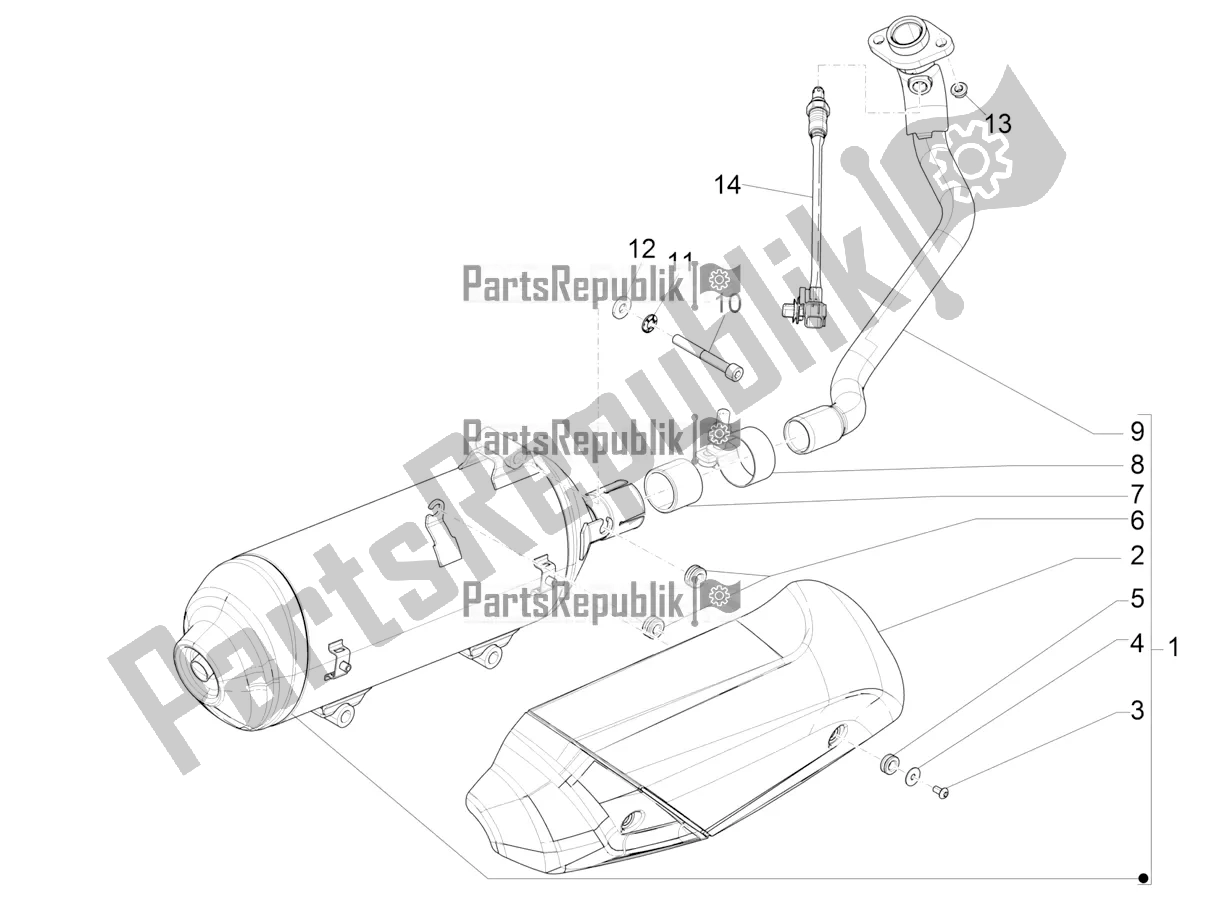 Todas as partes de Silenciador do Piaggio Medley 150 IE ABS E5 Apac 2022