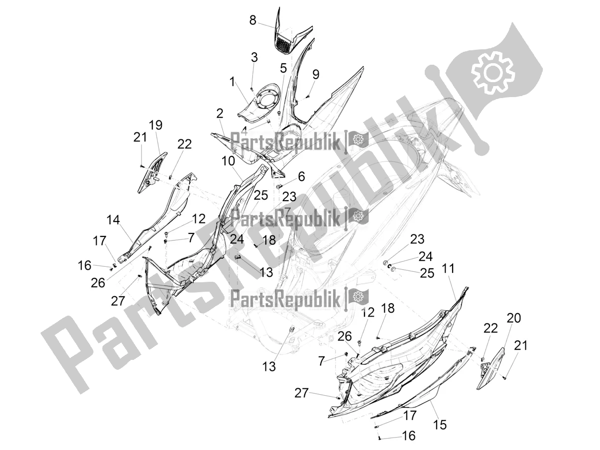 Wszystkie części do ? Rodkowa Os? Ona - Podnó? Ki Piaggio Medley 150 IE ABS RP8 MB 0200 2020