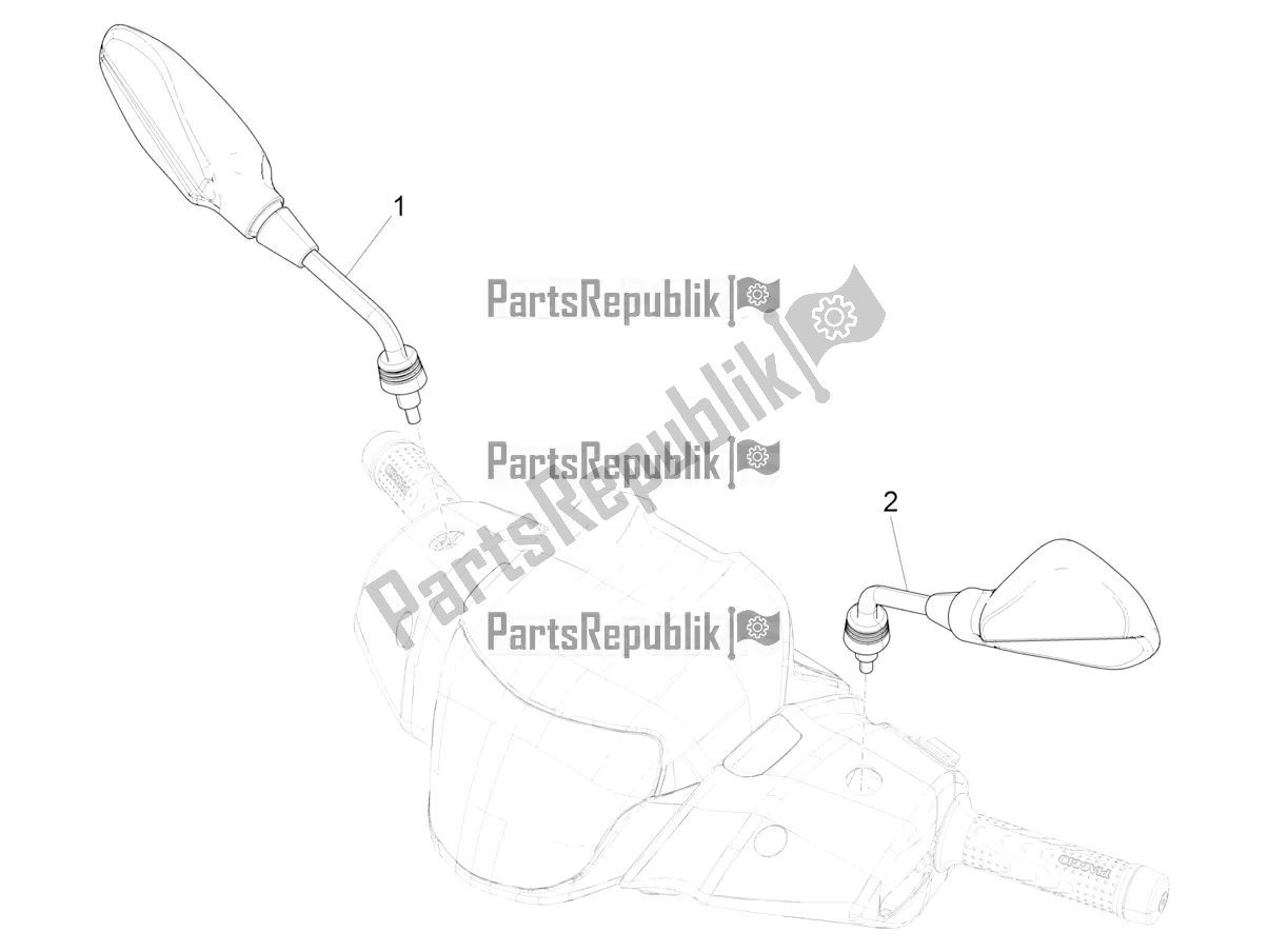 Todas las partes para Espejo / S De Conducción de Piaggio Medley 150 IE ABS RP8 MB 0200 2020