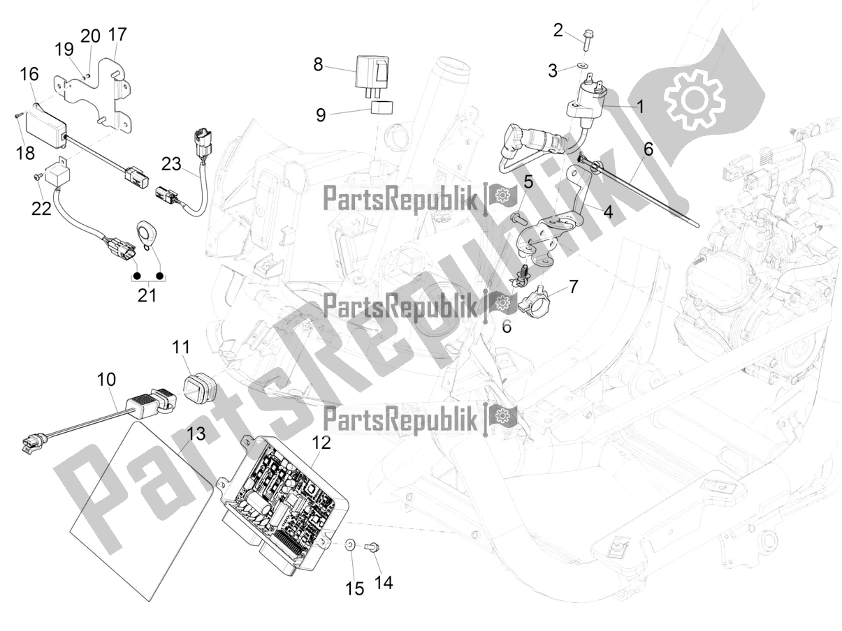 Todas as partes de Reguladores De Tensão - Unidades De Controle Eletrônico (ecu) - H. T. Bobina do Piaggio Medley 150 IE ABS RP8 MB 0200 2020