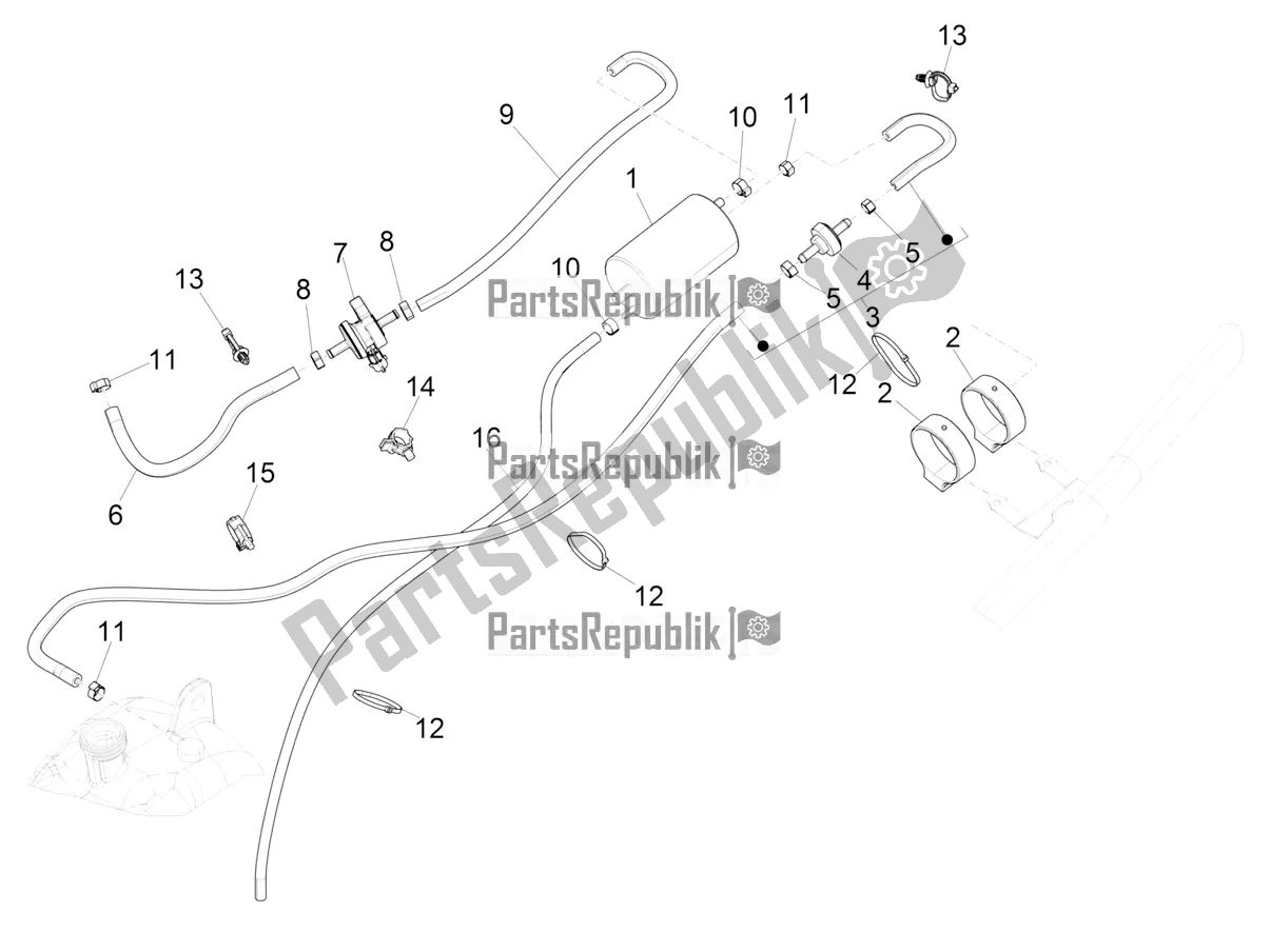 Todas las partes para Sistema Antipercolación de Piaggio MP3 300 HPE / Sport 2019