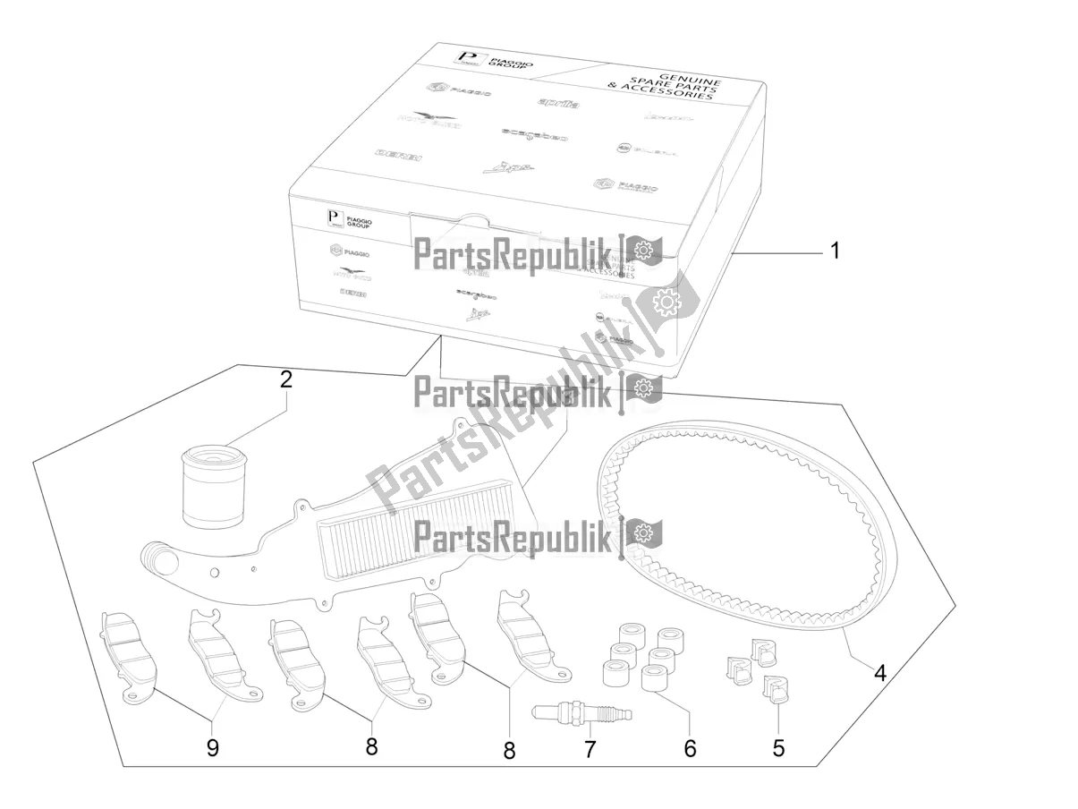 Todas las partes para Complete Wear And Maintenance Kit de Piaggio MP3 300 HPE / Sport 2019