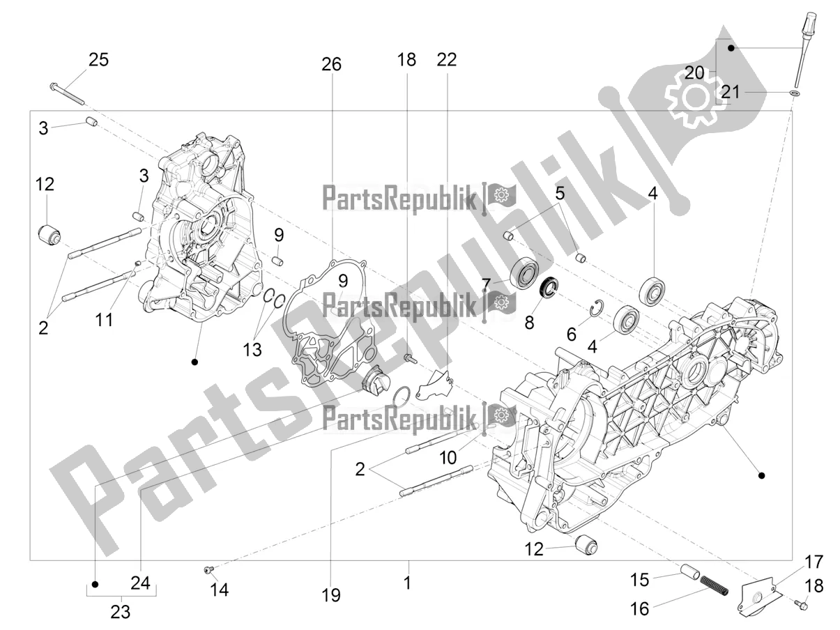 Todas las partes para Caja Del Cigüeñal de Piaggio MP3 300 HPE / Sport 2019