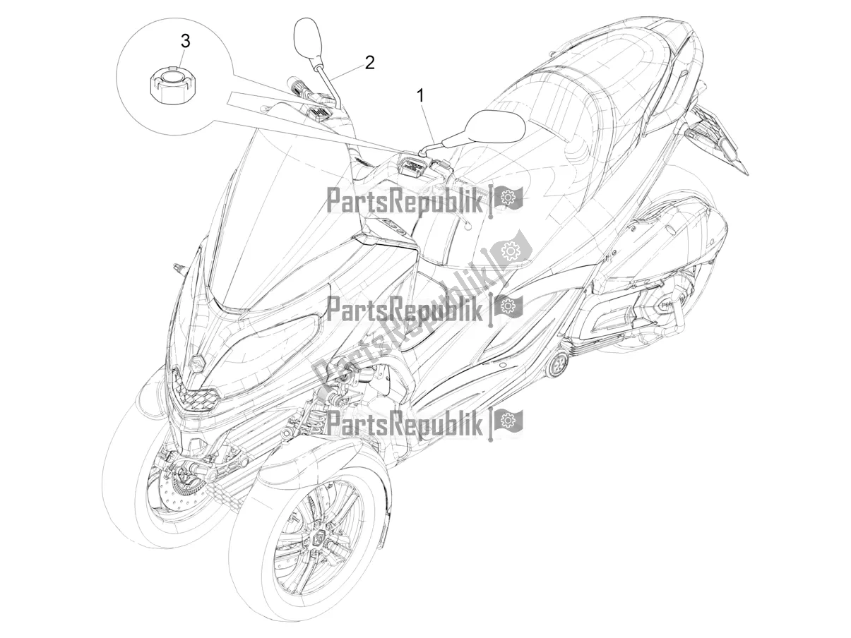 Todas las partes para Espejo / S De Conducción de Piaggio MP3 300 HPE / Sport 2019